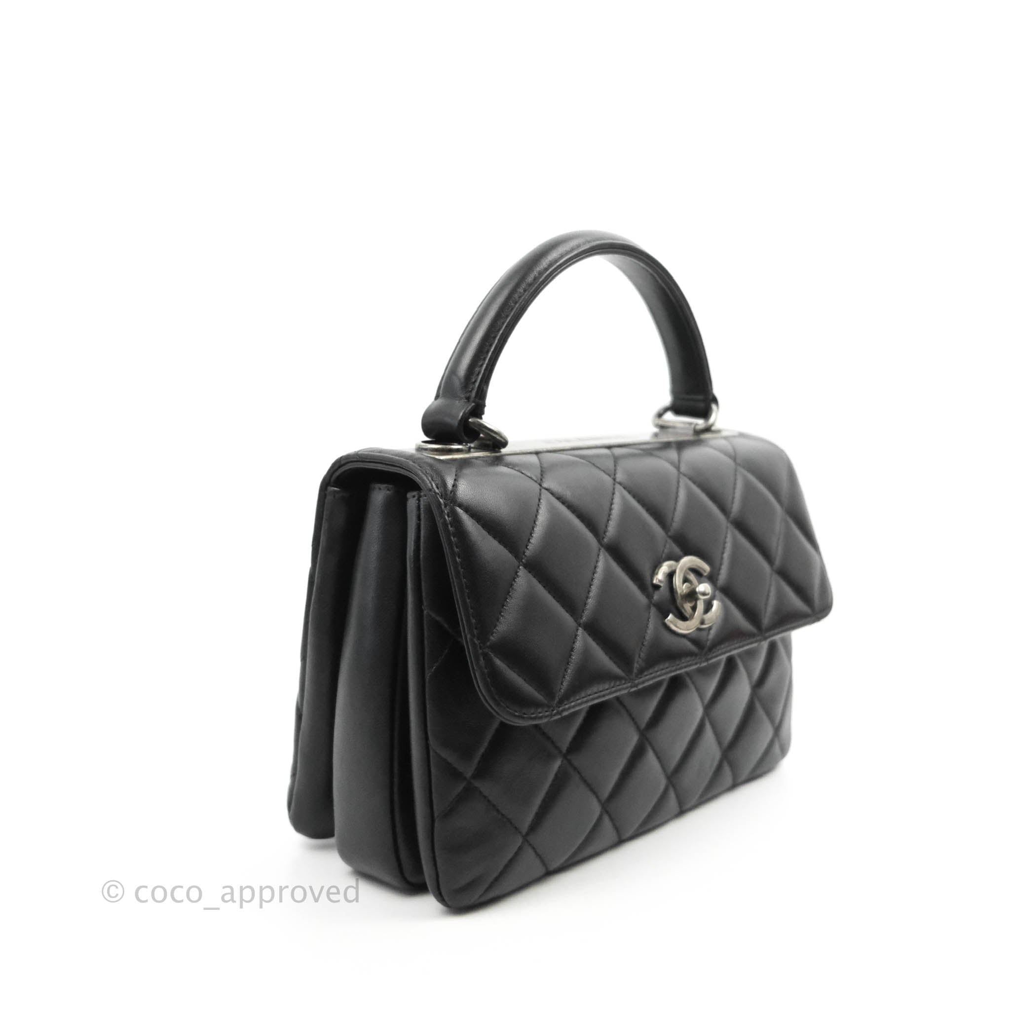 Chanel Small Trendy CC Black Lambskin Ruthenium Hardware – Coco