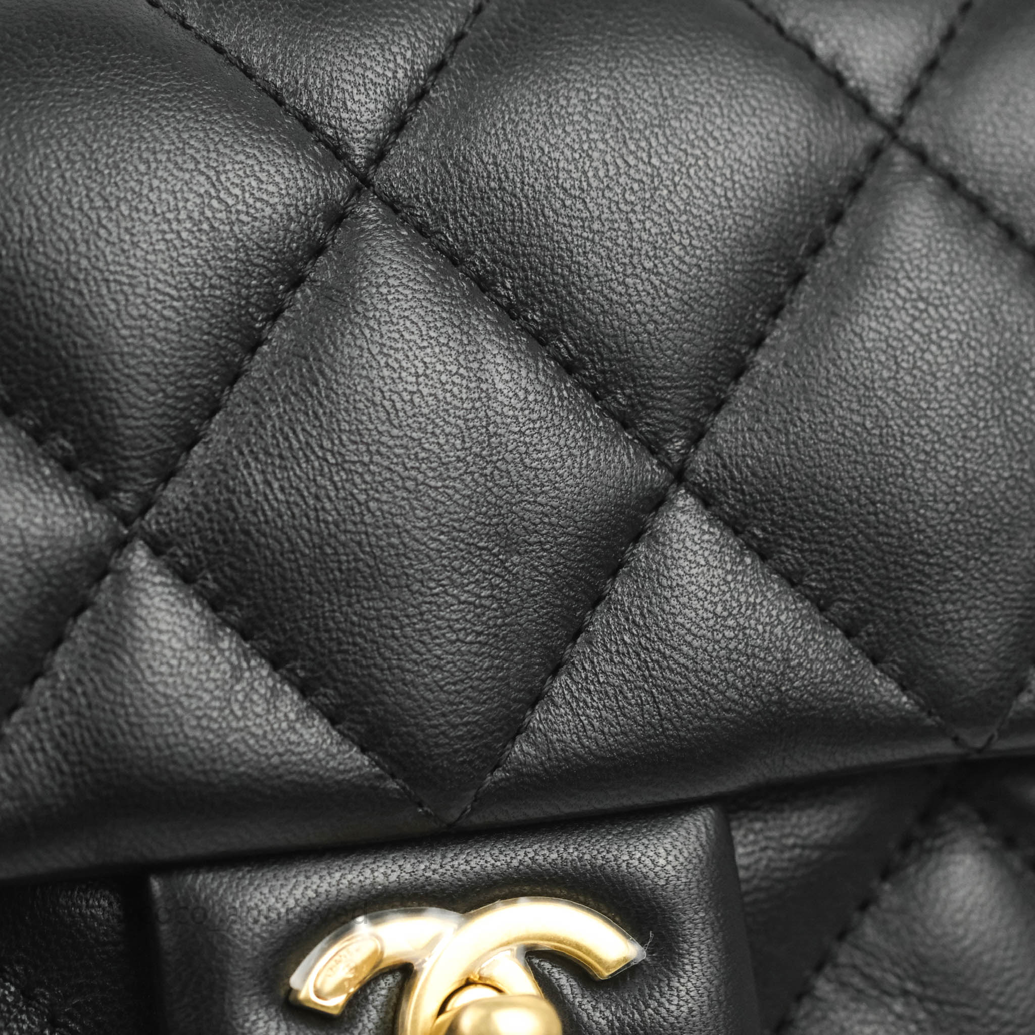 Chanel Mini Charms Flap Bag Black Lambskin Brushed Gold Hardware