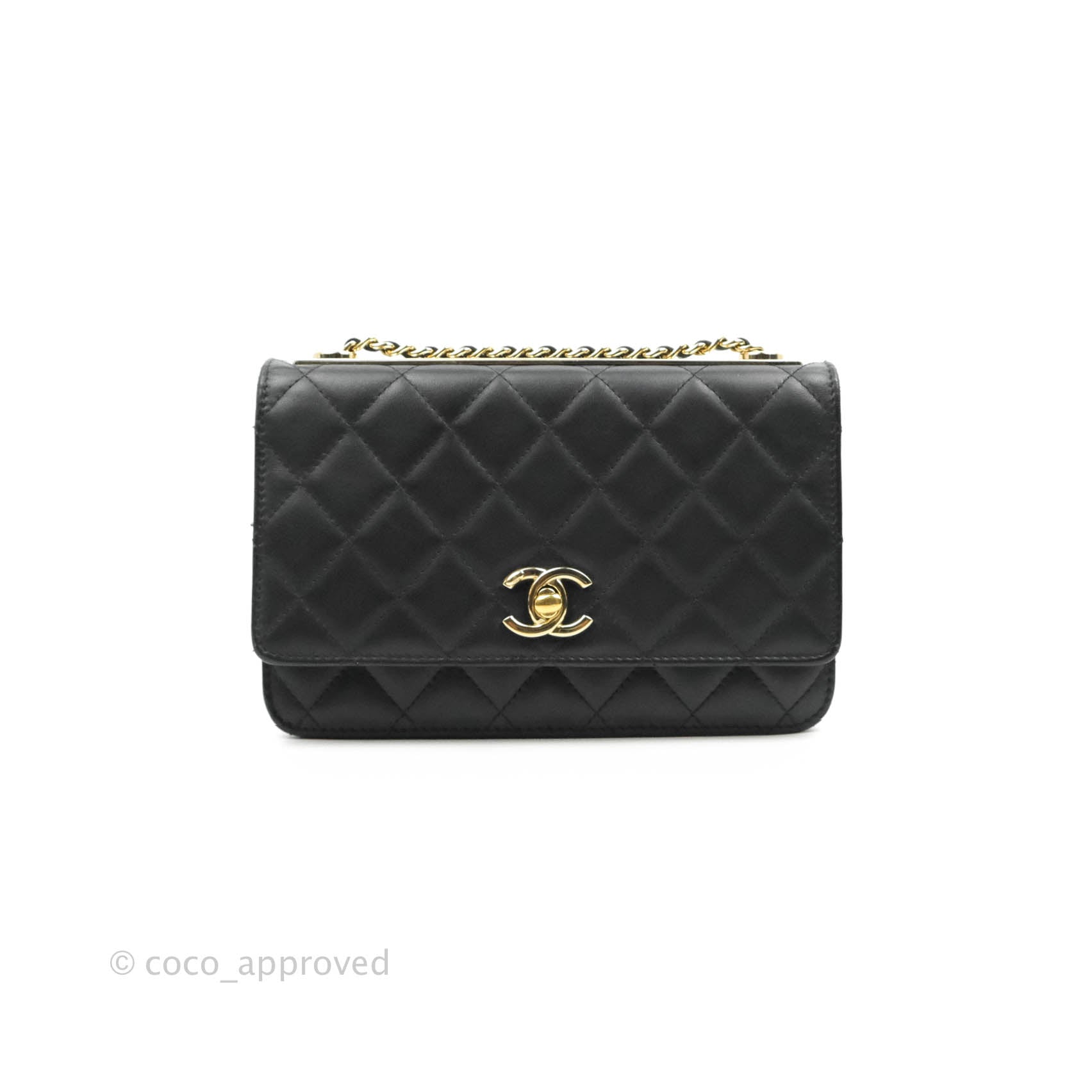 Chanel Black Quilted Lambskin Trendy CC Wallet On Chain (WOC