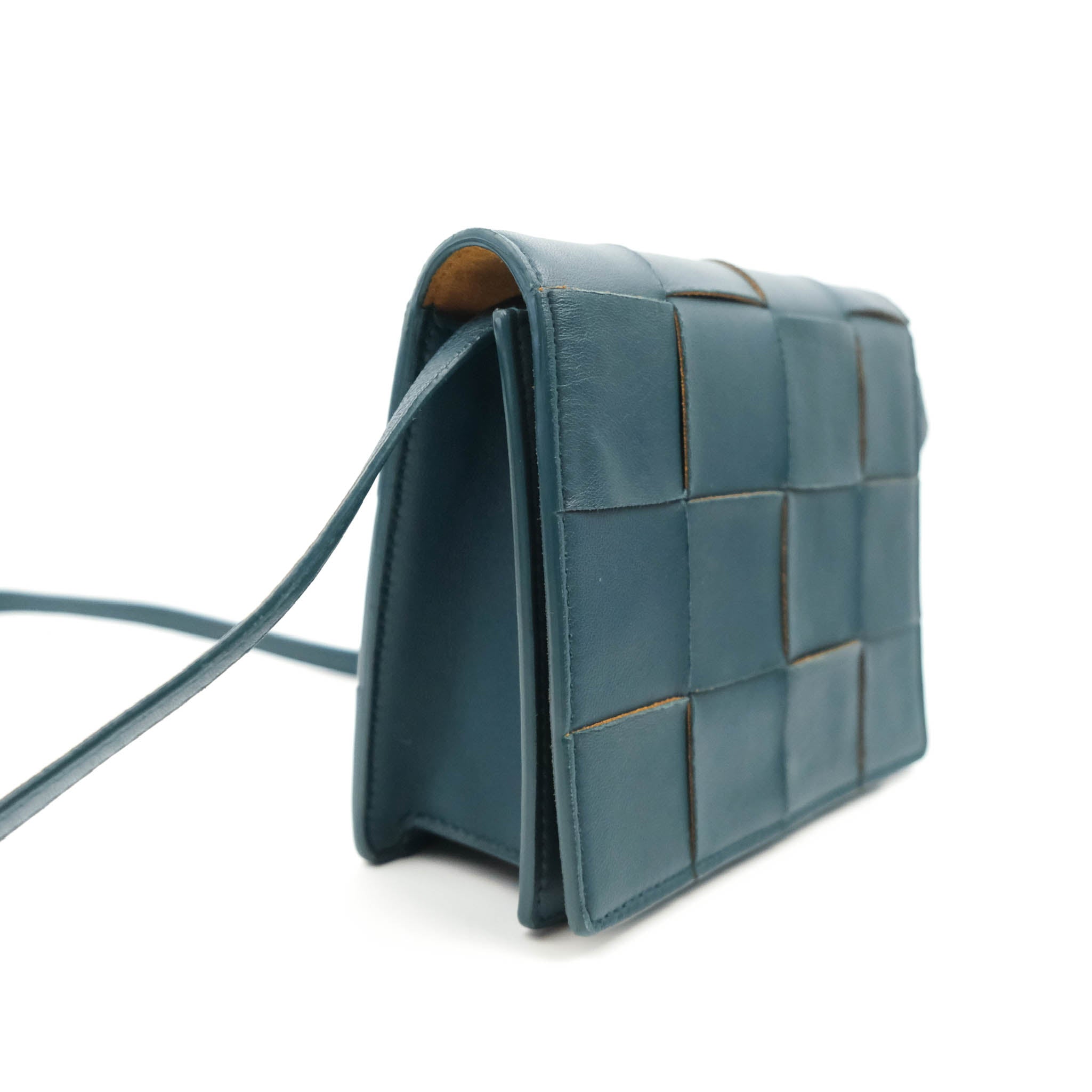 Bottega Veneta Lambskin Maxi Intreccio Padded Mini Candy Cassette Crossbody Bag Black