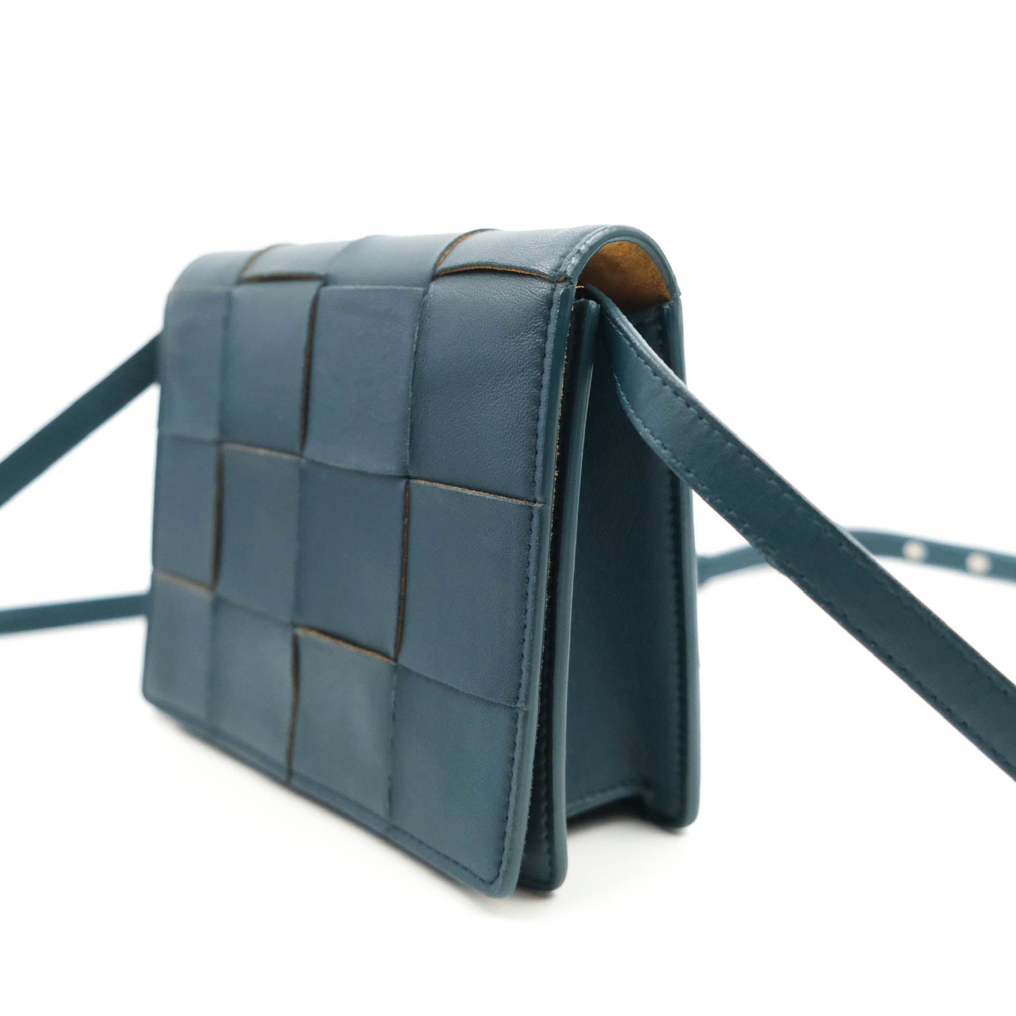 Bottega Veneta Maxi Intrecciato Mini Cassette Crossbody Bag Petrol Blu –  Coco Approved Studio