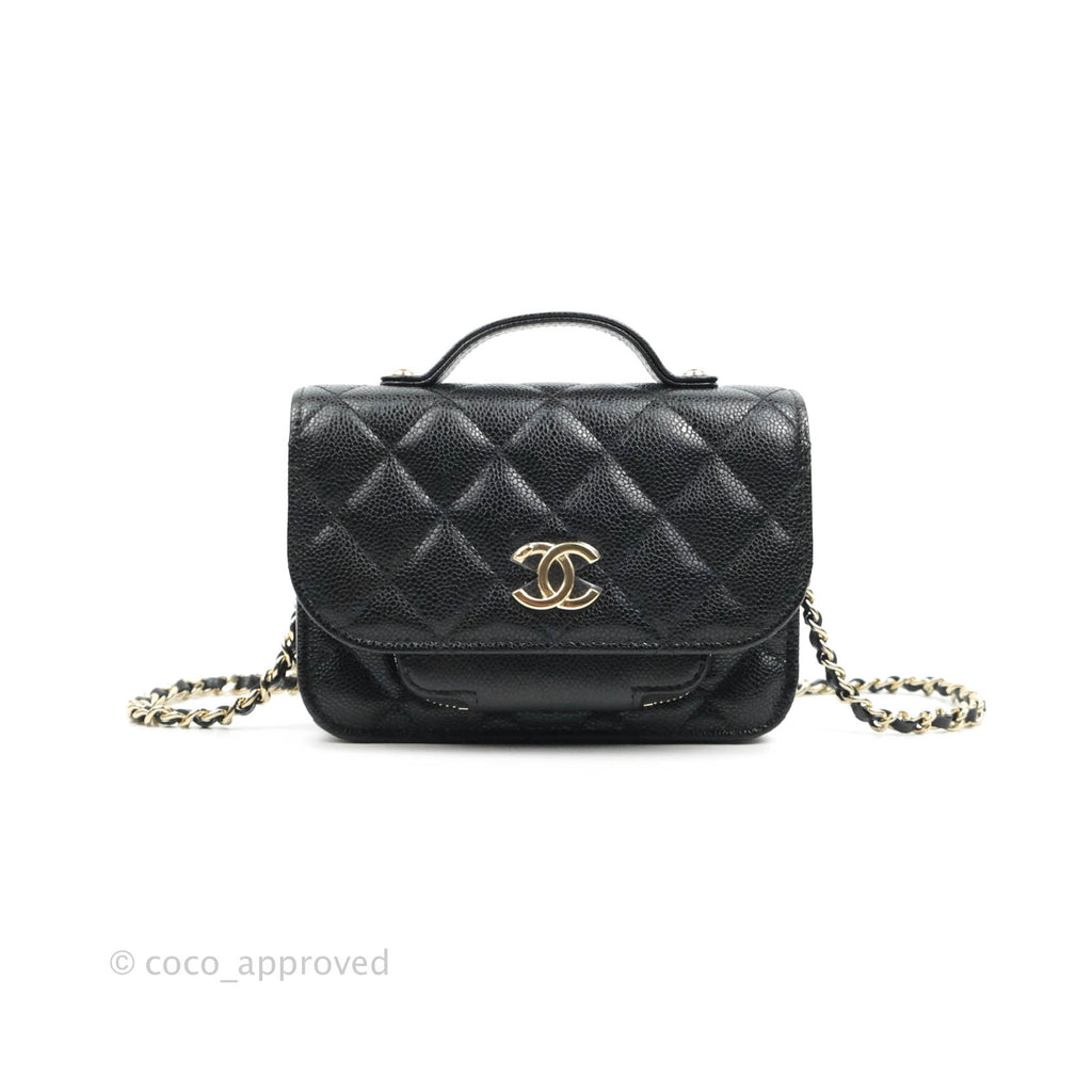 Chanel Business Affinity Clutch With Chain Black Caviar Gold Hardware