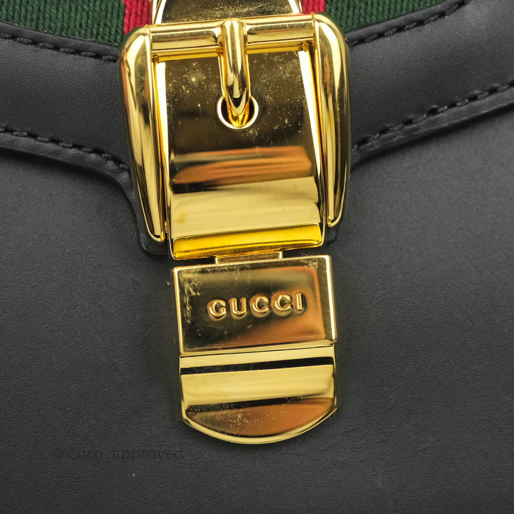 Gucci Calfskin Small Sylvie Shoulder Bag Black