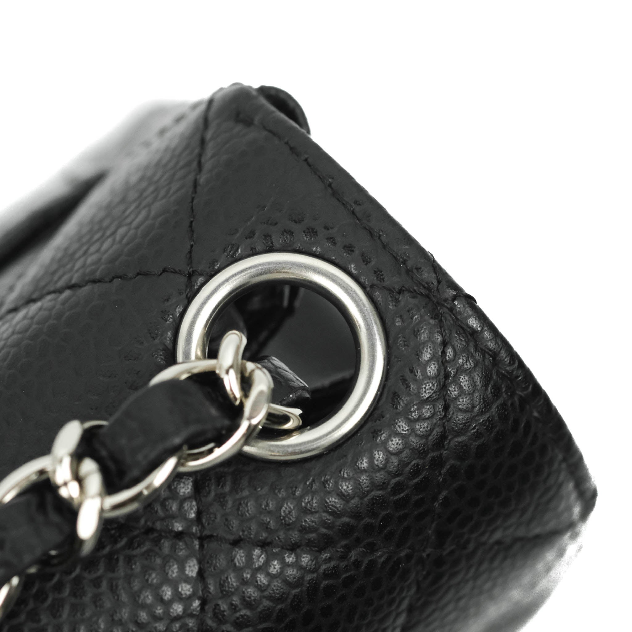 Chanel Mini Square Black Caviar Silver Hardware – Coco Approved Studio