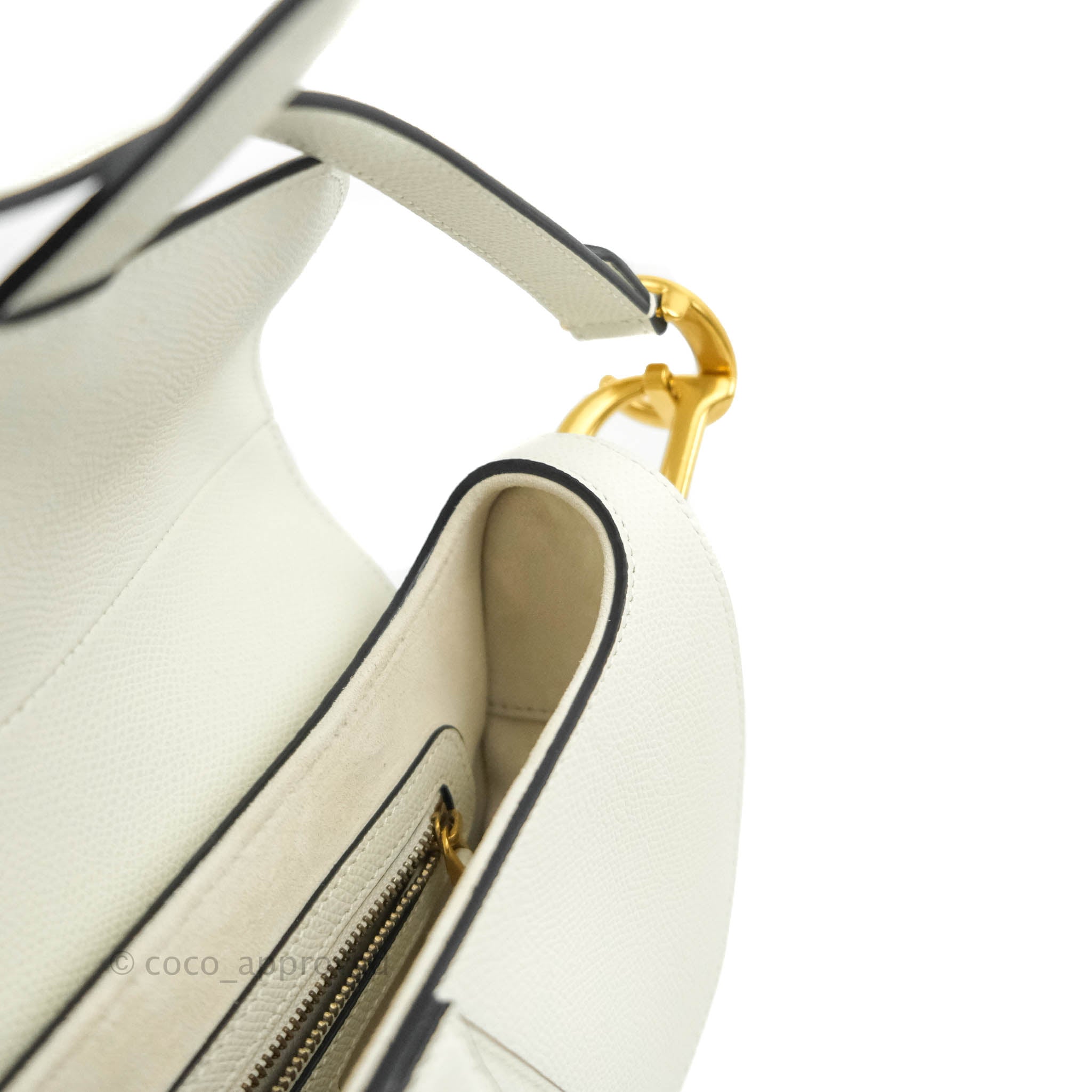 Christian Dior White Saddle Bag Medium – The Closet