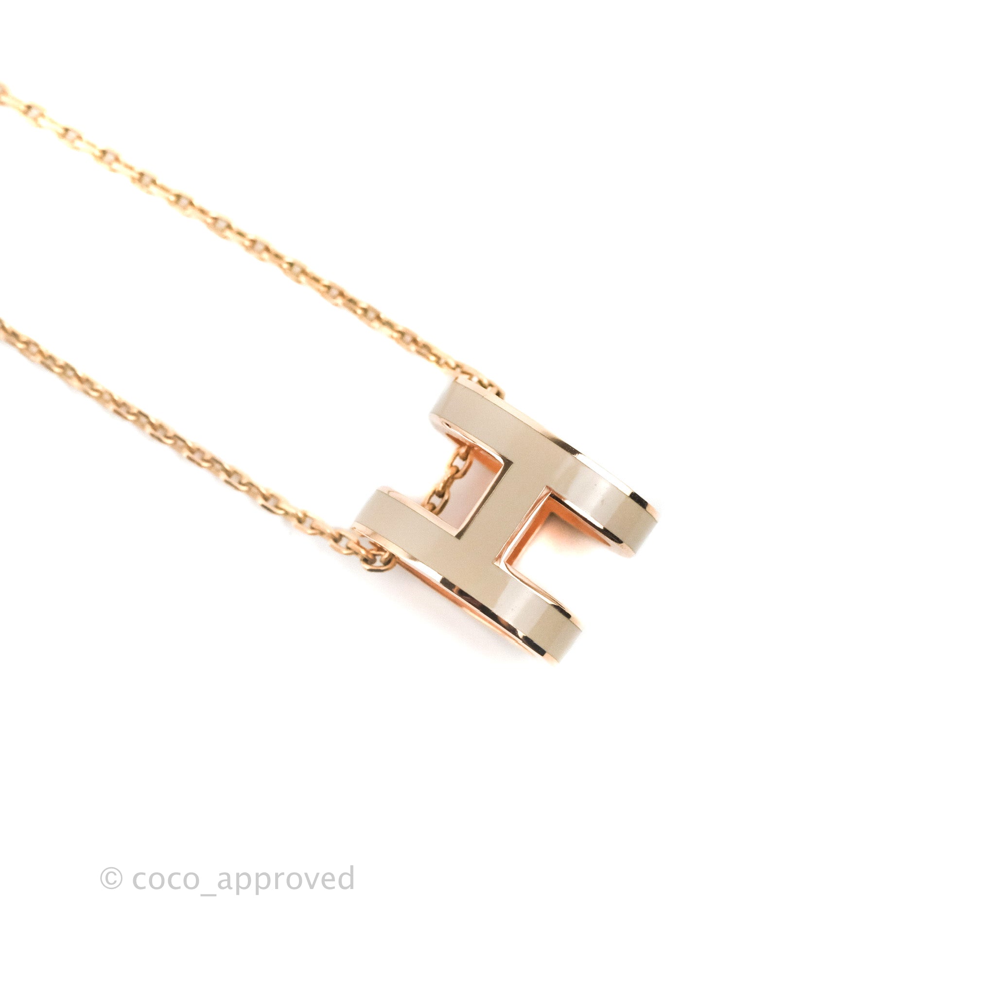 Hermes Pop H Pendant Chain Necklace Metal and Enamel Blue 2594322