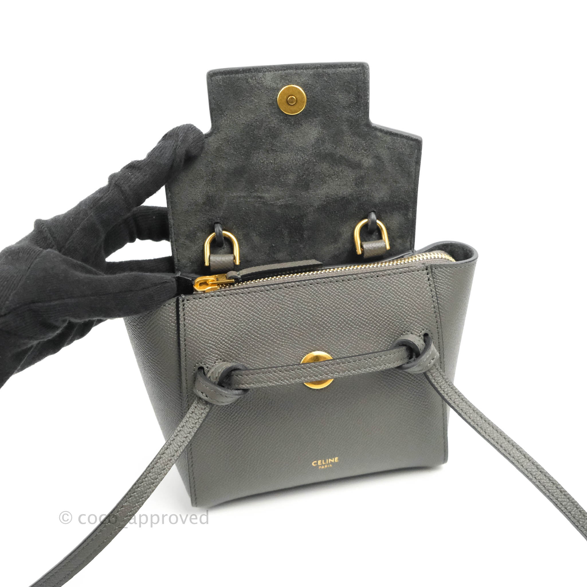 Shop CELINE Belt Pico belt bag in grained calfskin (194263ZVA.18LT) by  ChaleuR.
