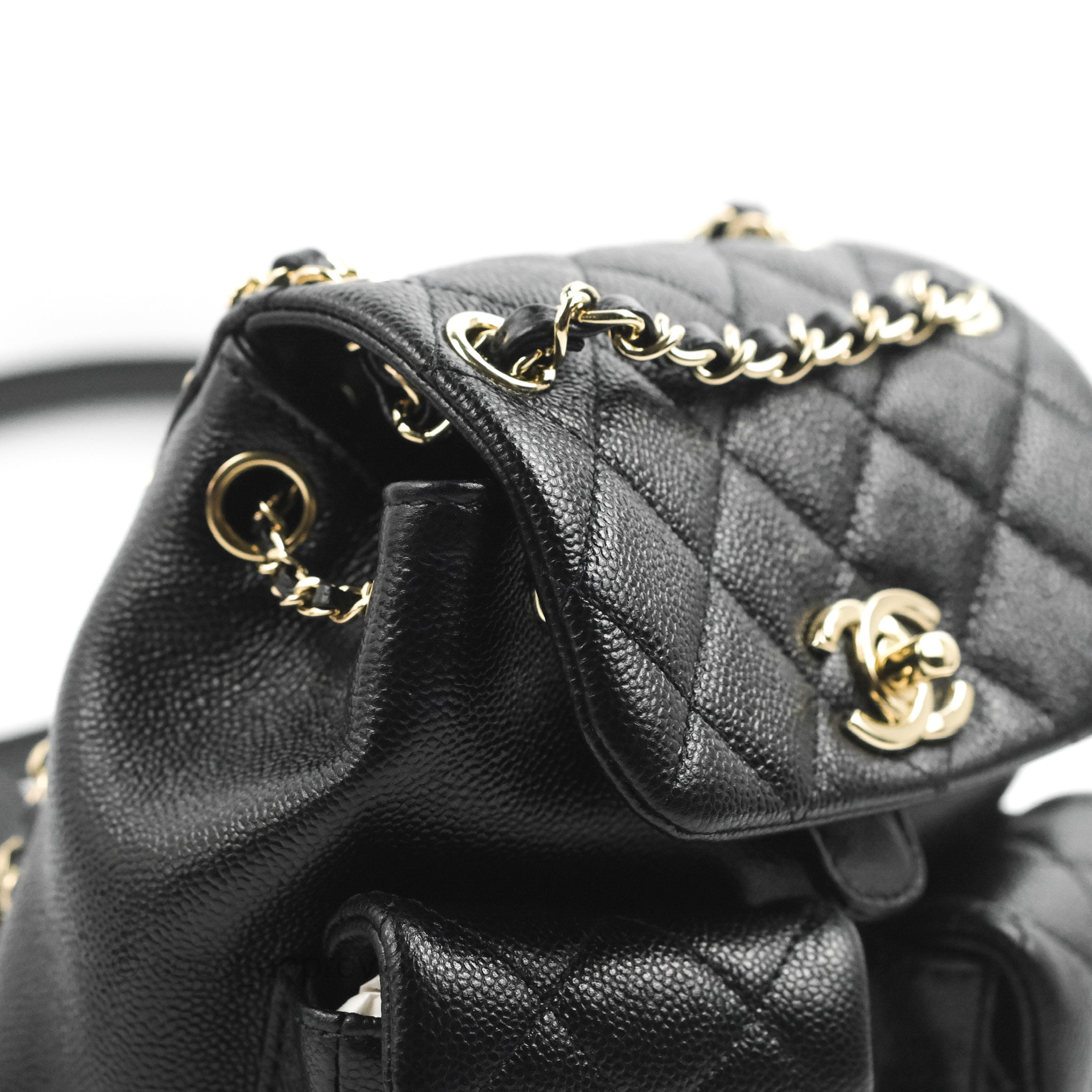 Chanel Duma Backpack Small Black Caviar Gold Hardware 23P – Coco