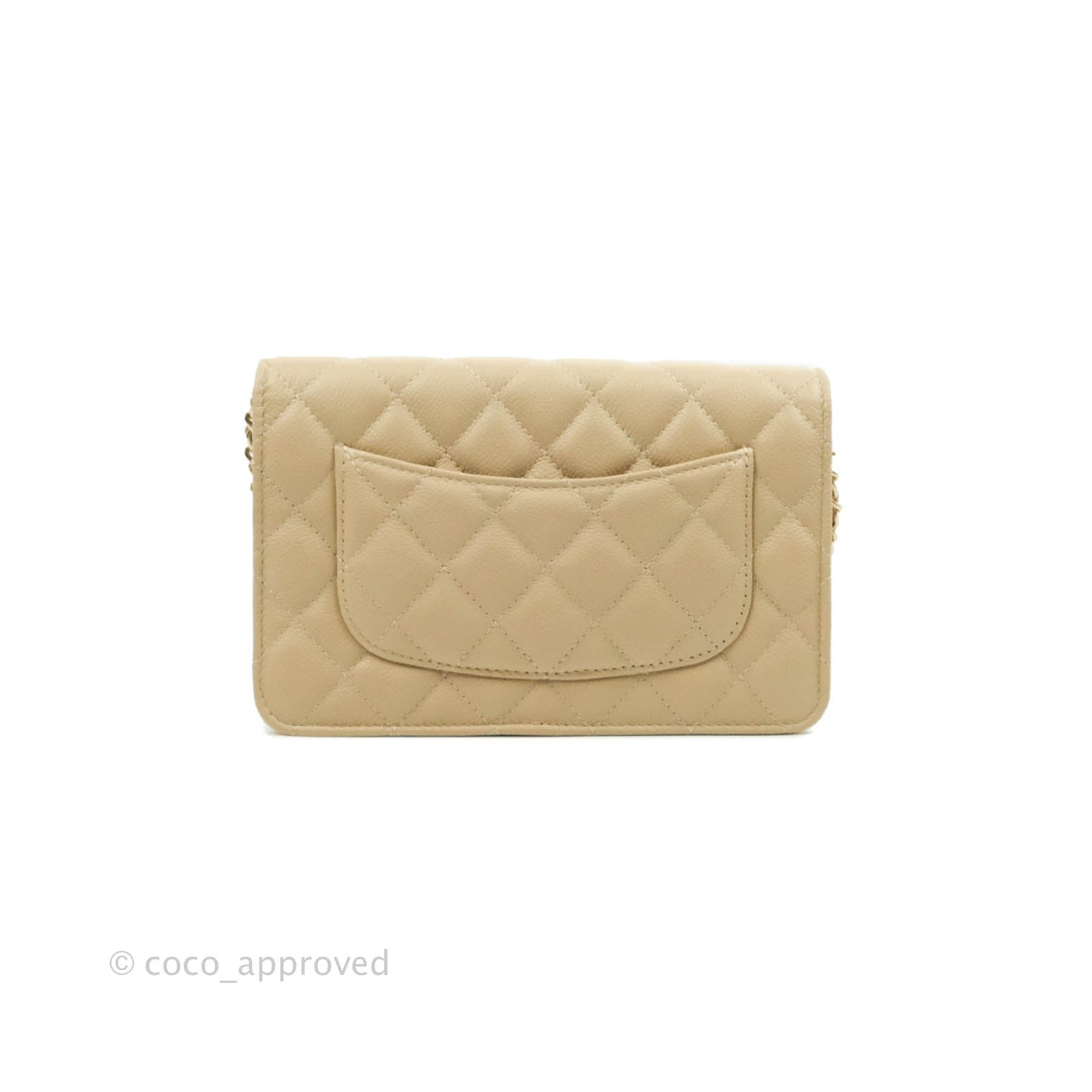 CHANEL Caviar Quilted Boy Wallet On Chain WOC Yellow 1222360