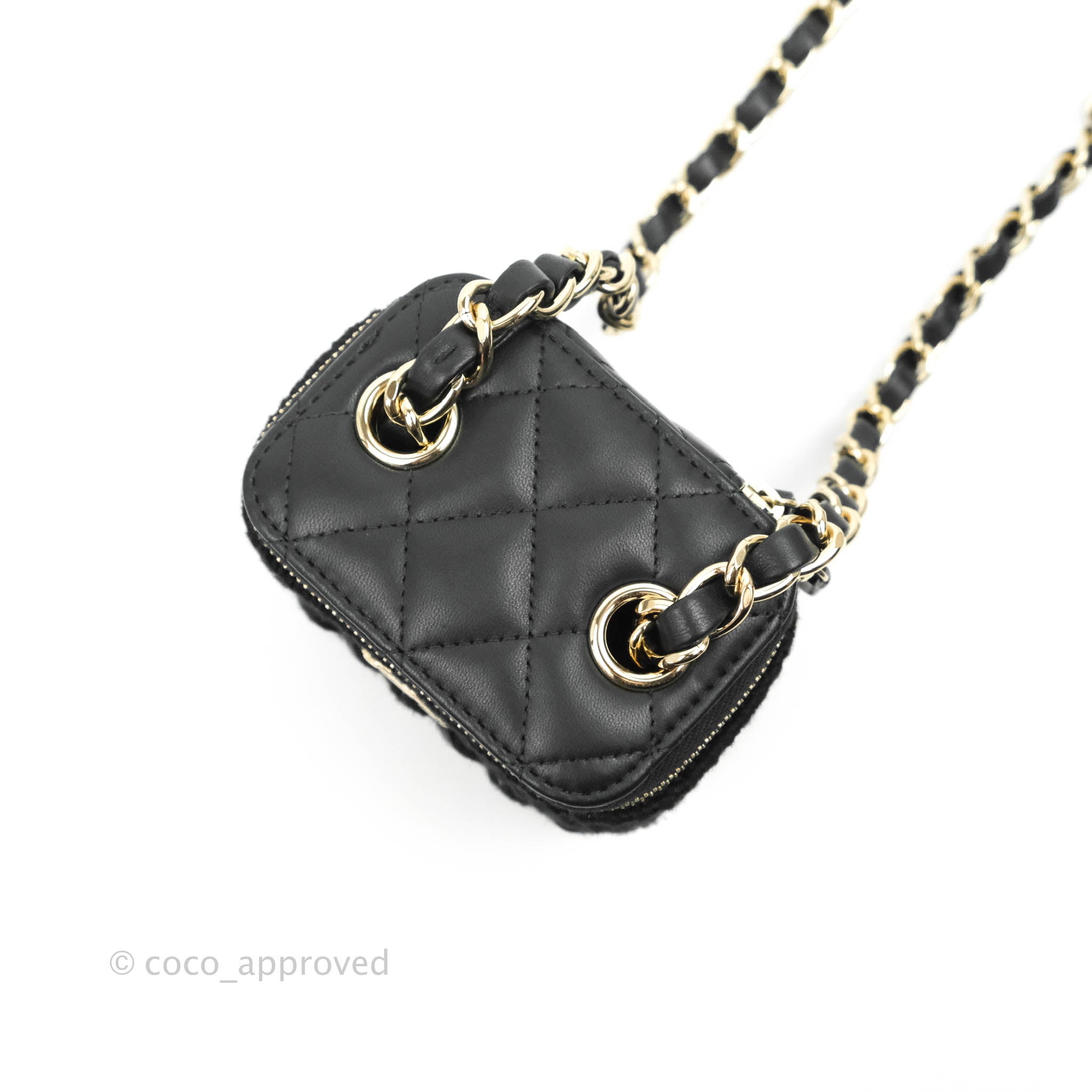 Chanel Mini Vanity With Chain Black Lambskin Crochet Gold Hardware – Coco  Approved Studio