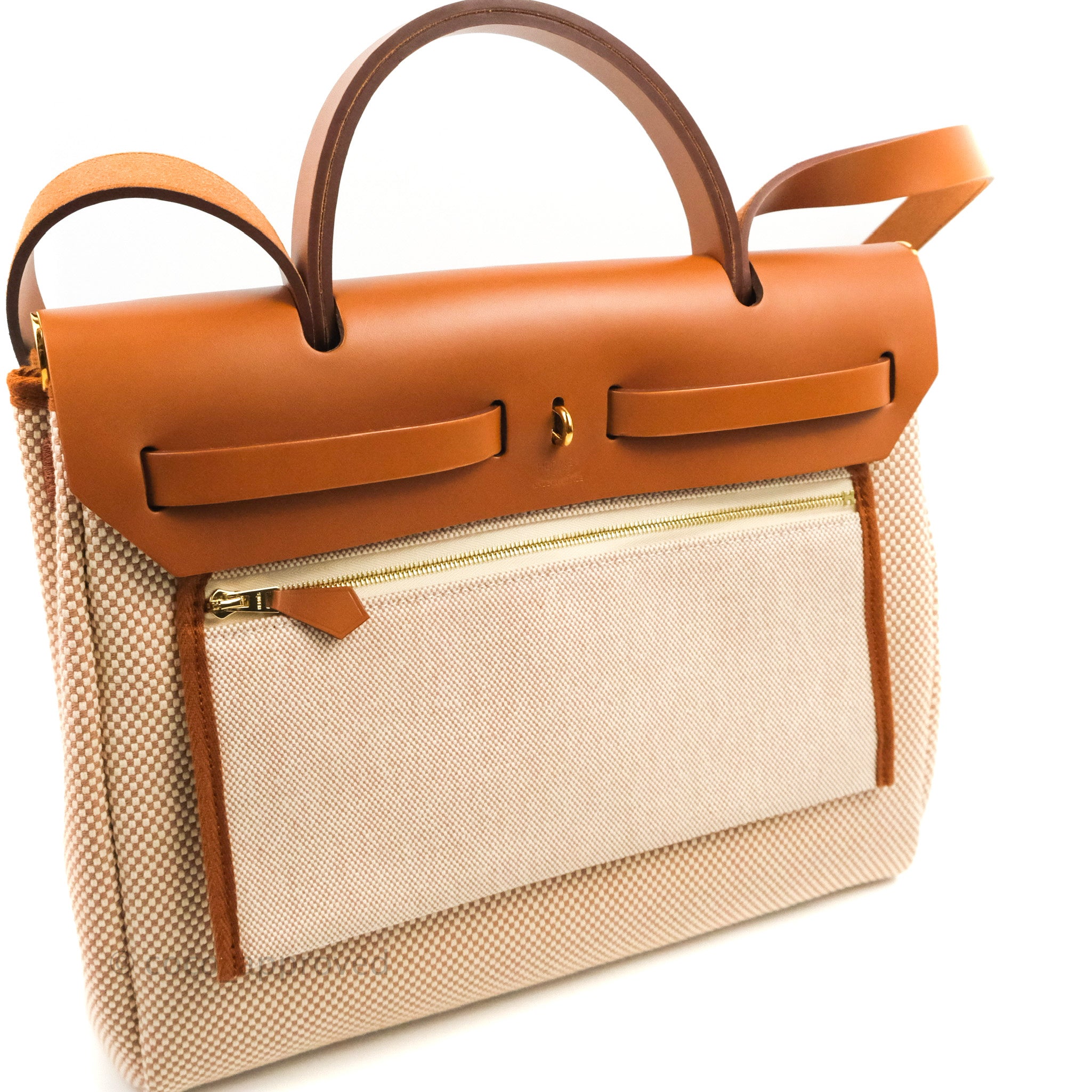 Hermès Herbag Zip 31 Bag Beton / Nature / Rouge H / Fauve GHW – The Luxury  Shopper