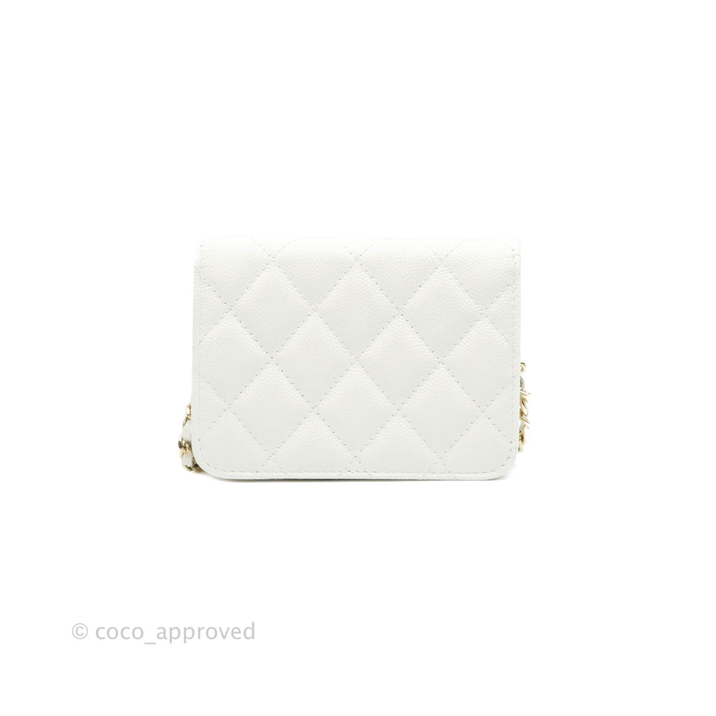 Chanel White Quilted Lambskin Coco Clips Wallet On Chain Gold And Ruthenium  Hardware, 2022 Available For Immediate Sale At Sotheby's