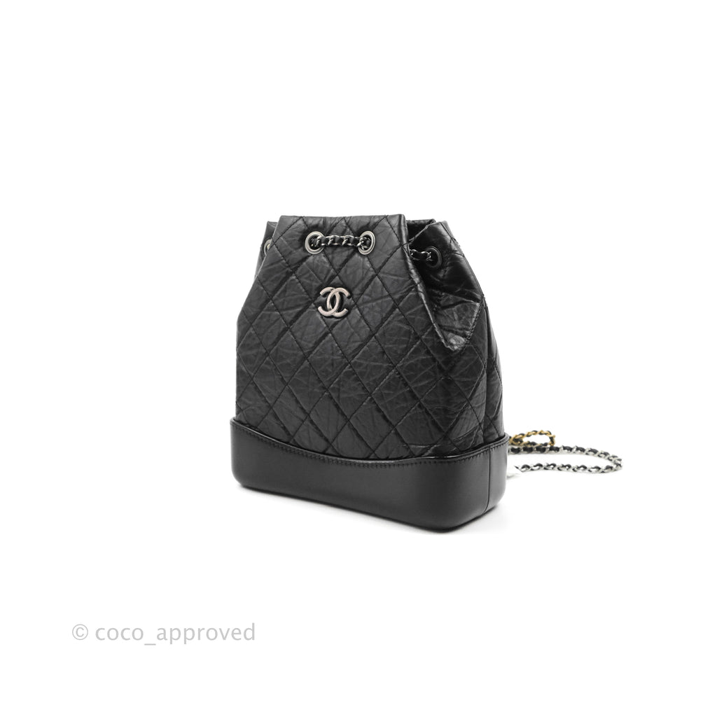 Chanel Small Gabrielle Backpack Black Aged Calfskin