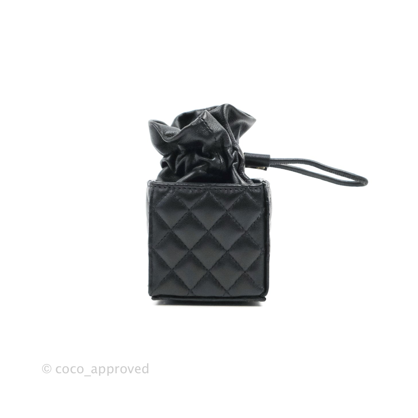 Black Patent Leather Coco Hearts Square Flap Mini