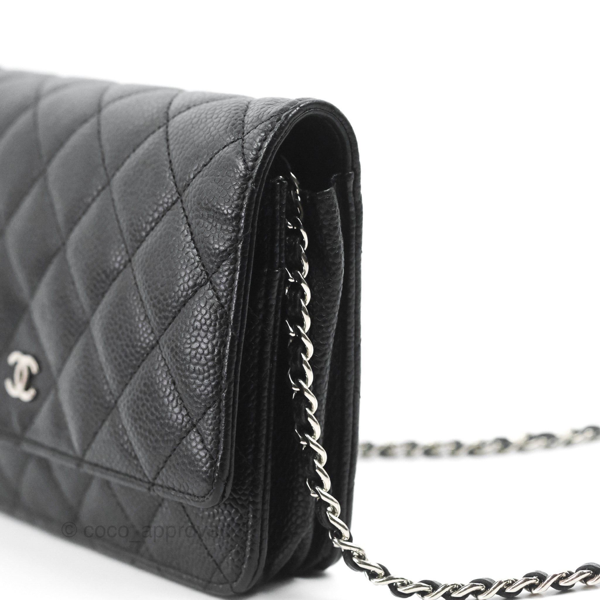 Chanel Quilted Classic Wallet on Chain WOC Black Caviar Silver Hardwar – Coco  Approved Studio