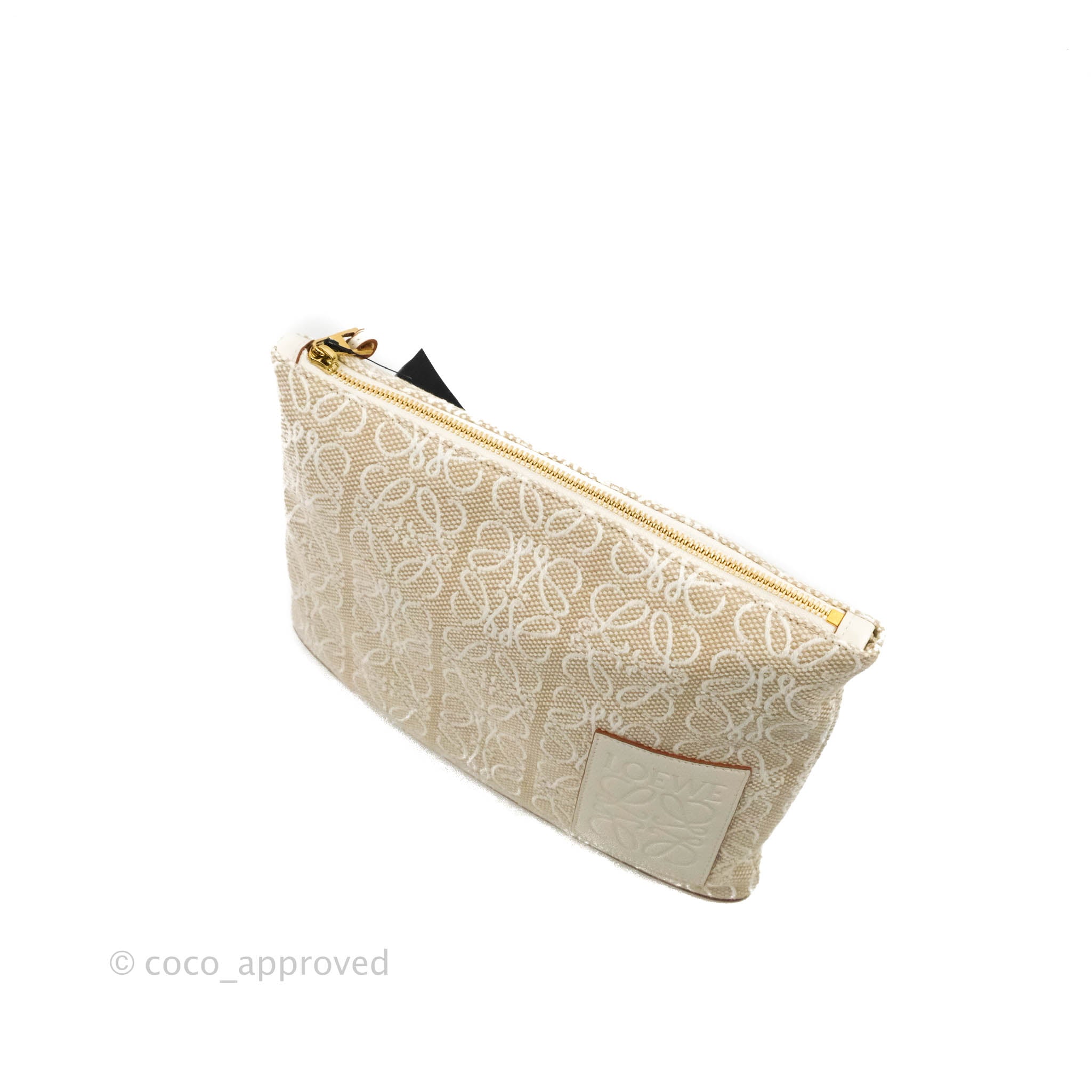 Loewe Paula's Ibiza Anagram Canvas Pouch Ivory White – Coco