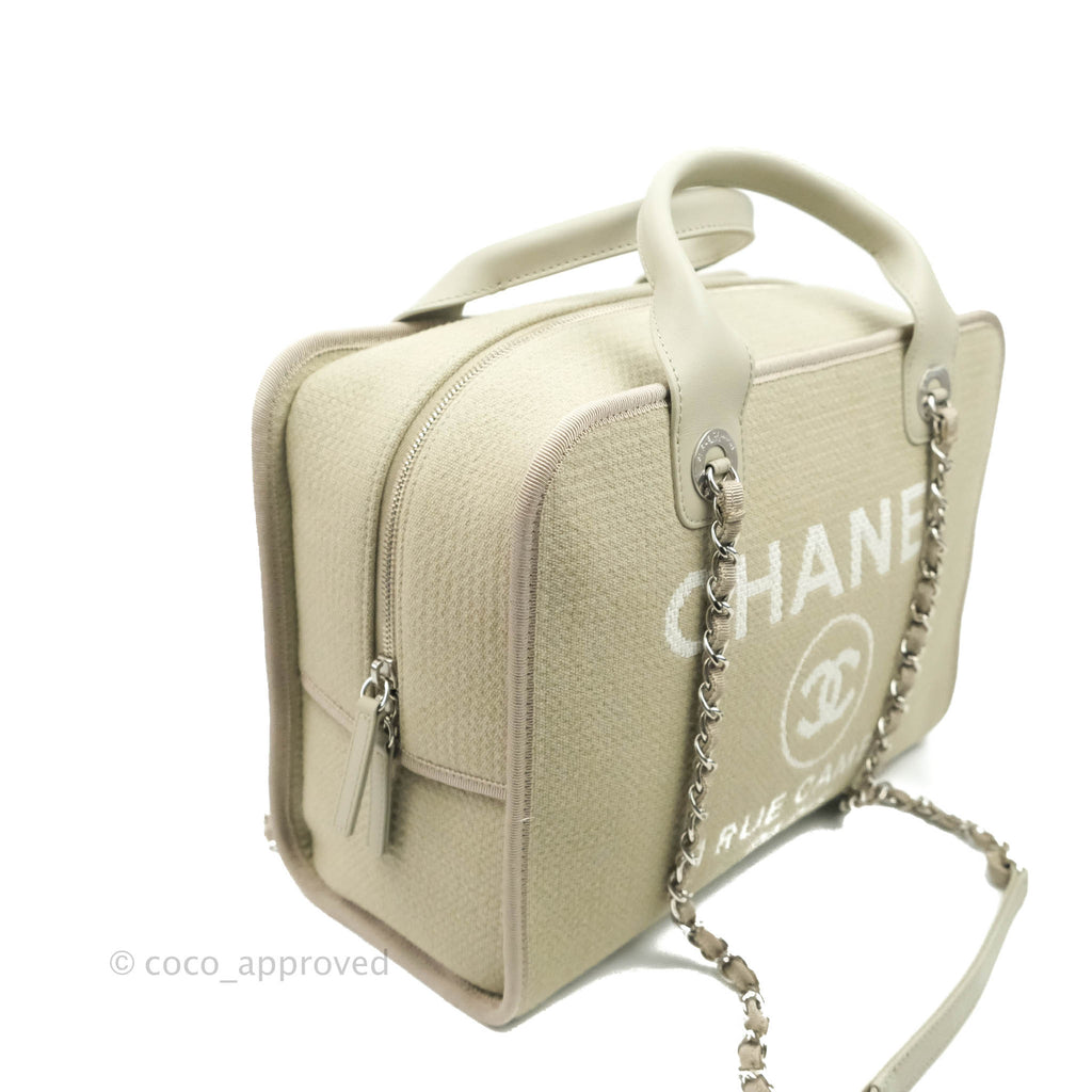 Chanel Deauville Bowling Bag Grey Silver Hardware