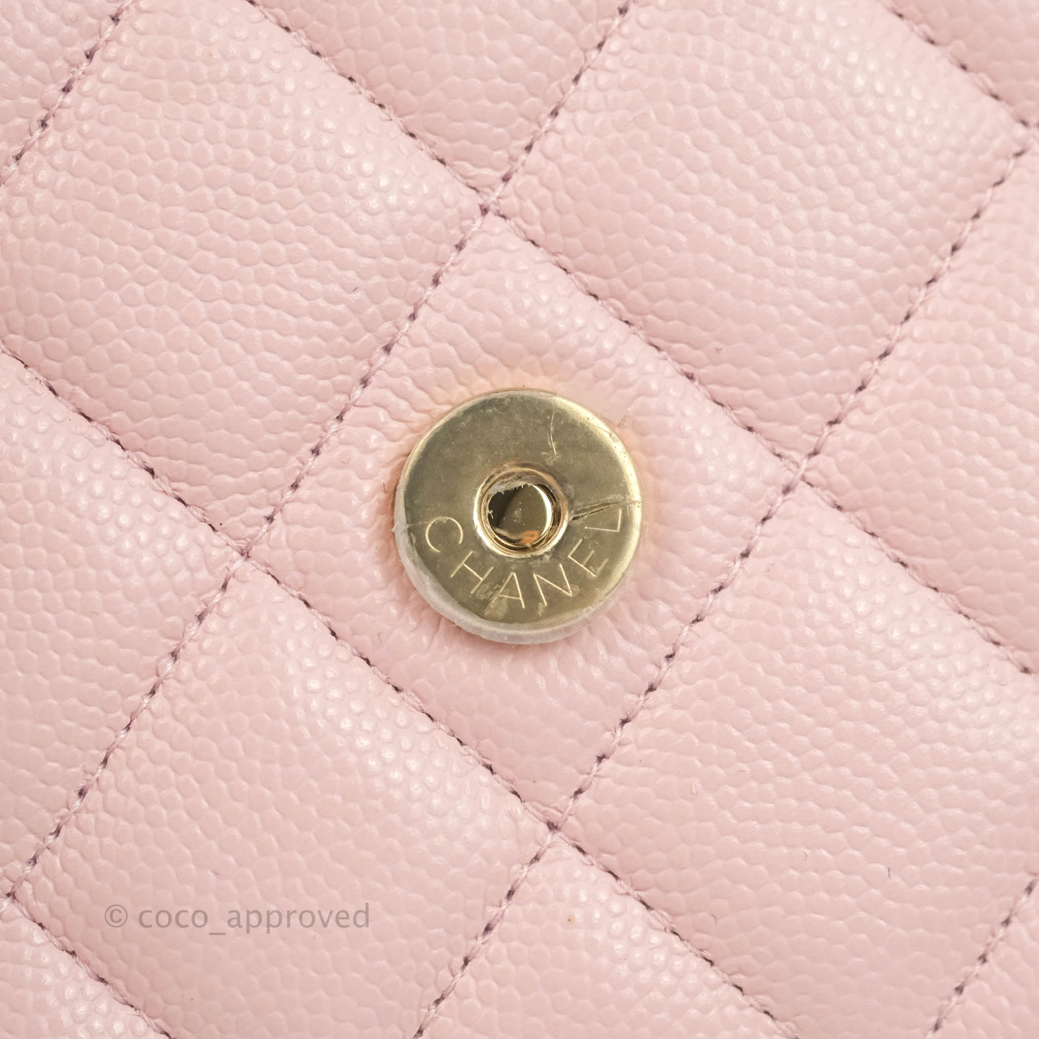 BNIB Chanel Classic Wallet On Chain 22P WOC Light Pink Caviar Crossbody  Wallet