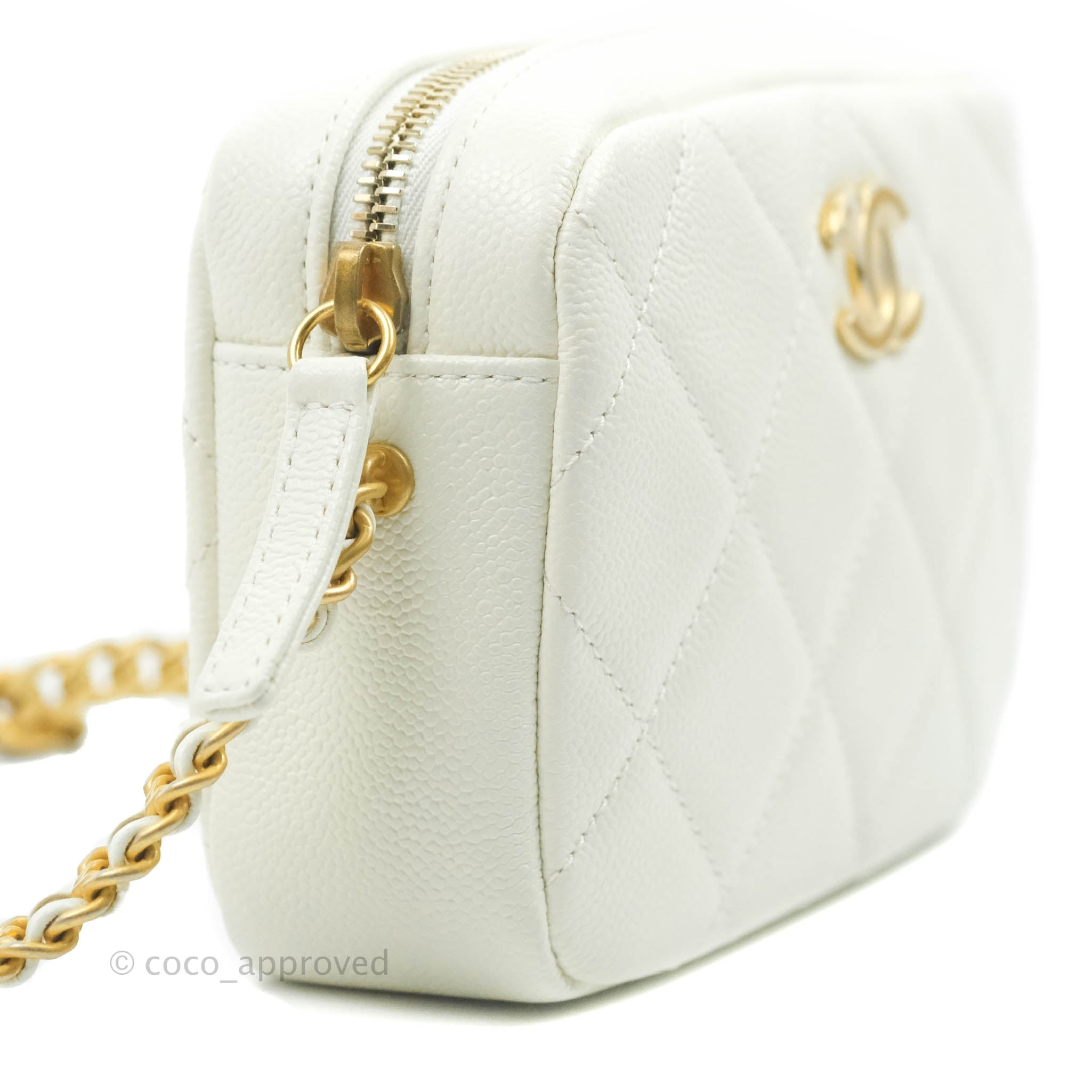 Chanel Camera Bag Small, White Smooth Calfskin, New in Box WA001