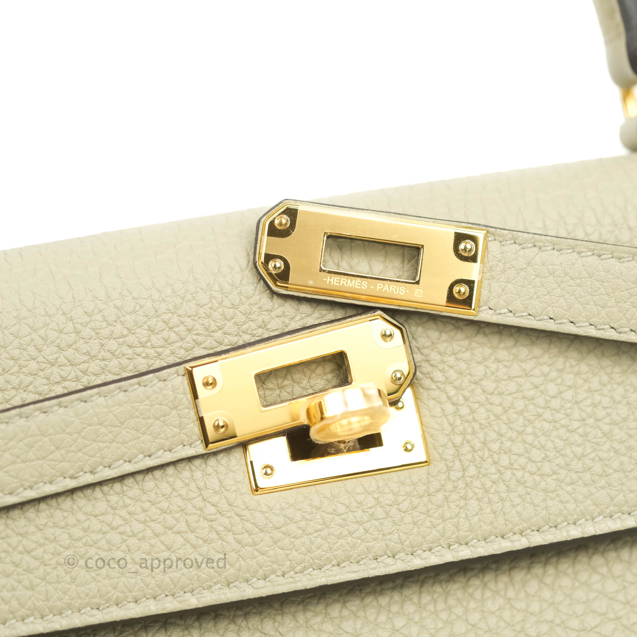 Hermes Kelly 25 Retourne Bag Beton Togo Leather with Gold Hardware