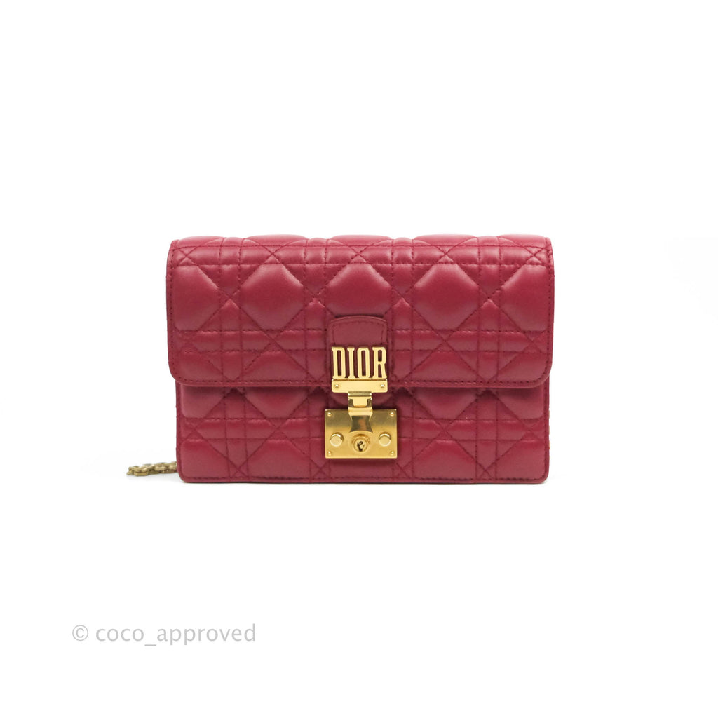 Dior DiorAddict WOC Red Lambskin Gold Hardware