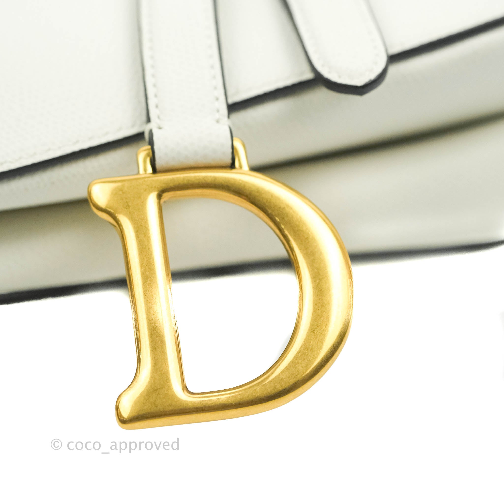 Christian Dior Grained calf leather Saddle Bag White ref.566104 - Joli  Closet