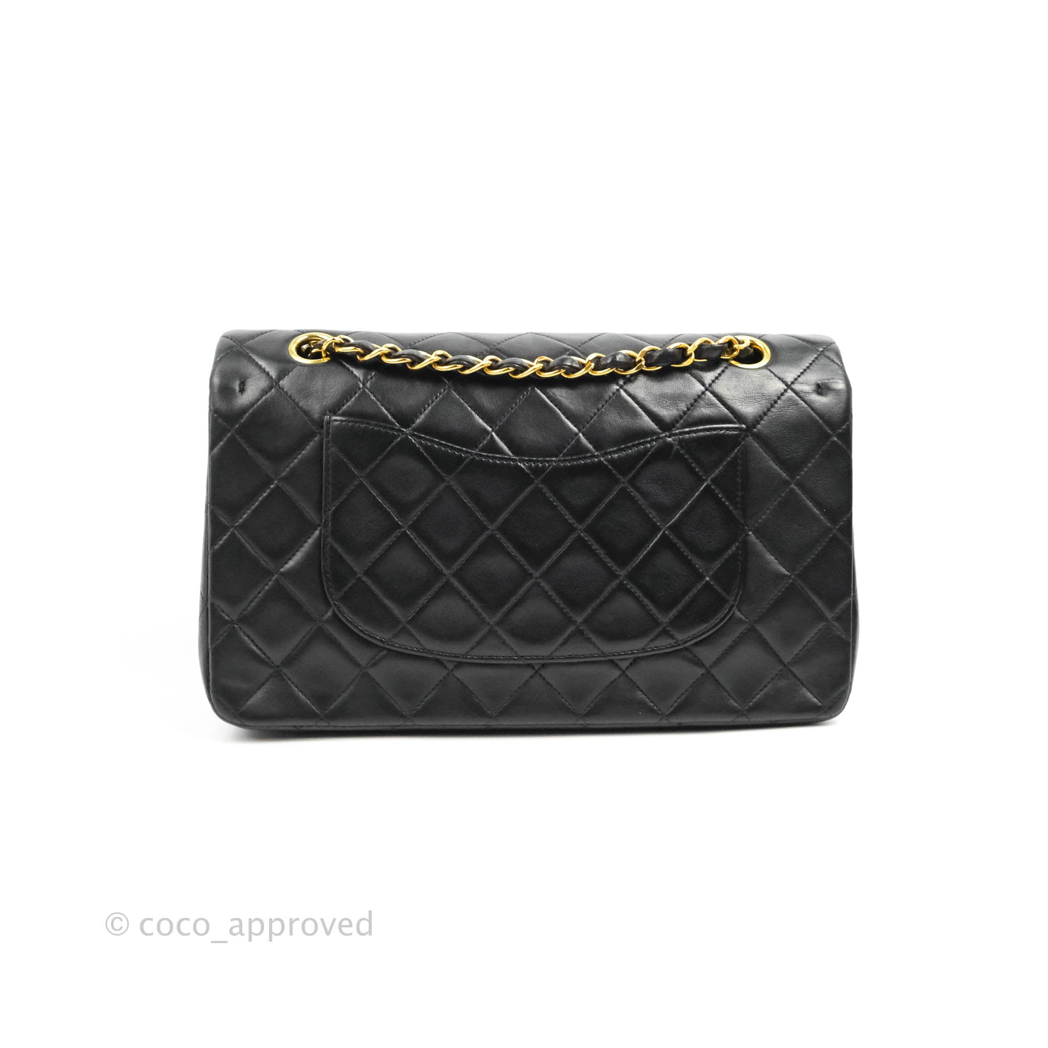 Chanel Classic Vintage Medium Flap Black Lambskin 24K Gold Hardware – Coco  Approved Studio