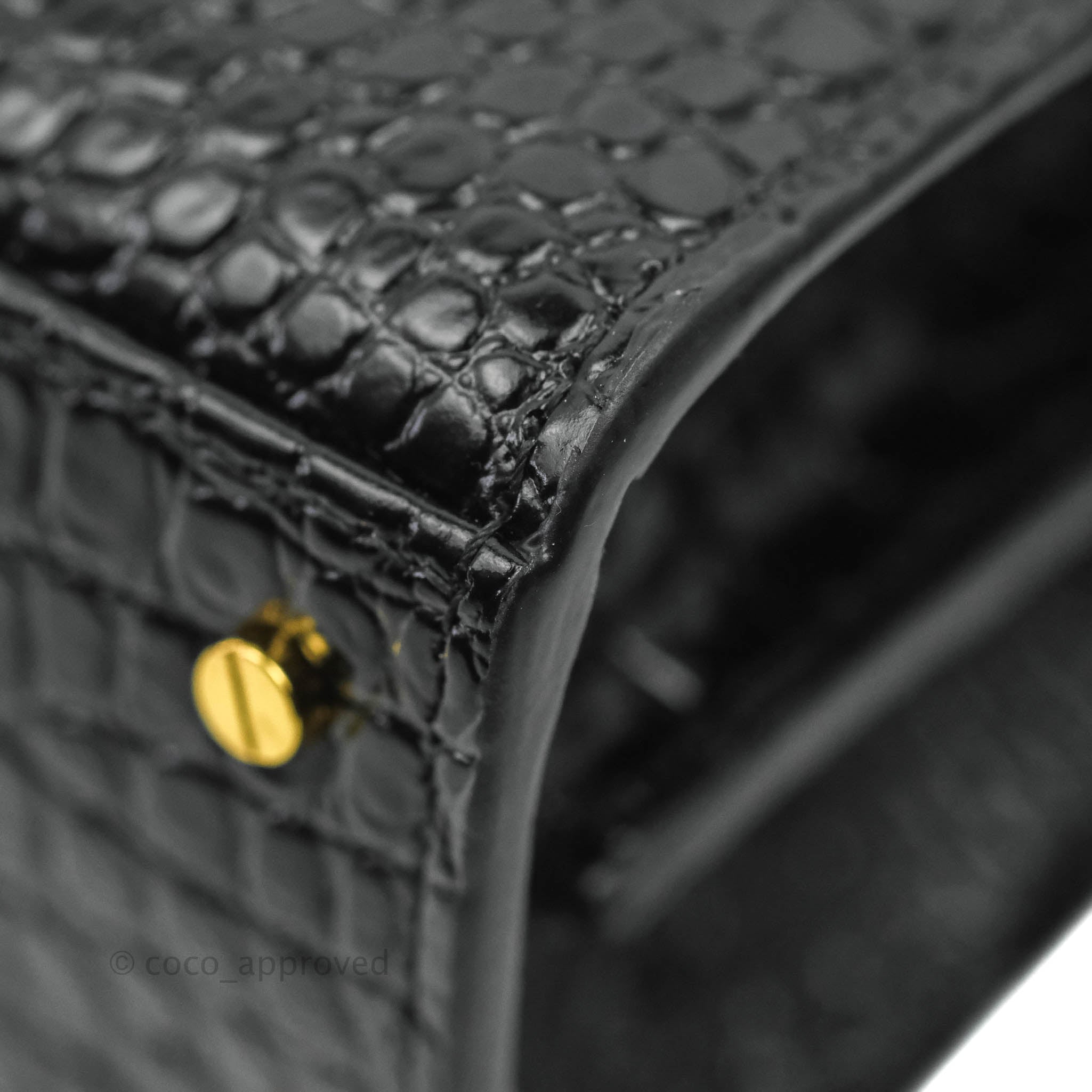 2020 Saint Laurent Cassandra Mini Top Handle Bag in black crocodile-embossed  shiny leather [60271607] - $279.00 - YSL Bags Outlet, Y…
