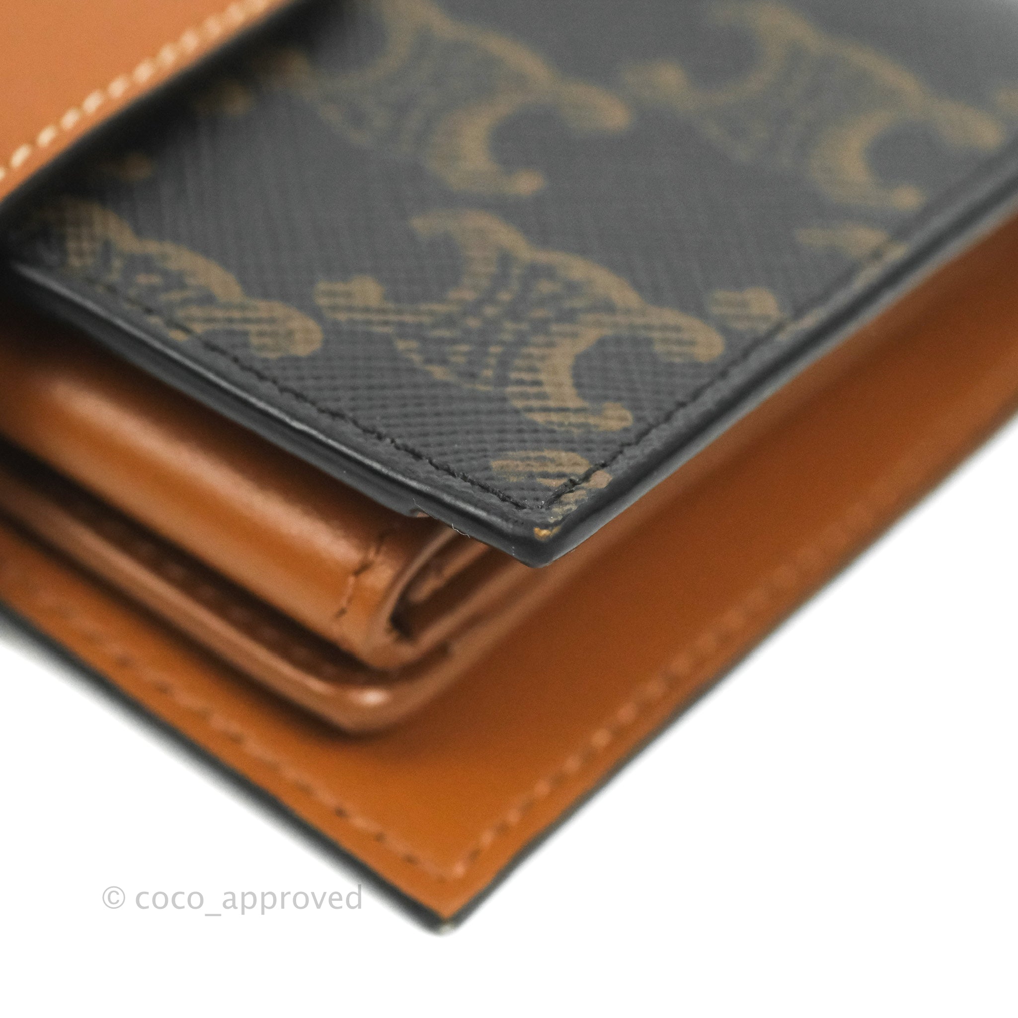 WALLET ON STRAP IN TRIOMPHE CANVAS AND SMOOTH LAMBSKIN - TAN