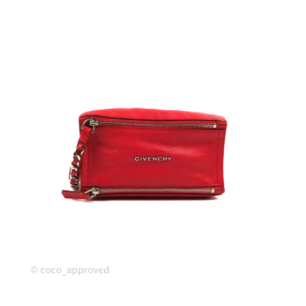 Givenchy Pandora Pouch Red Calfskin Silver Hardware