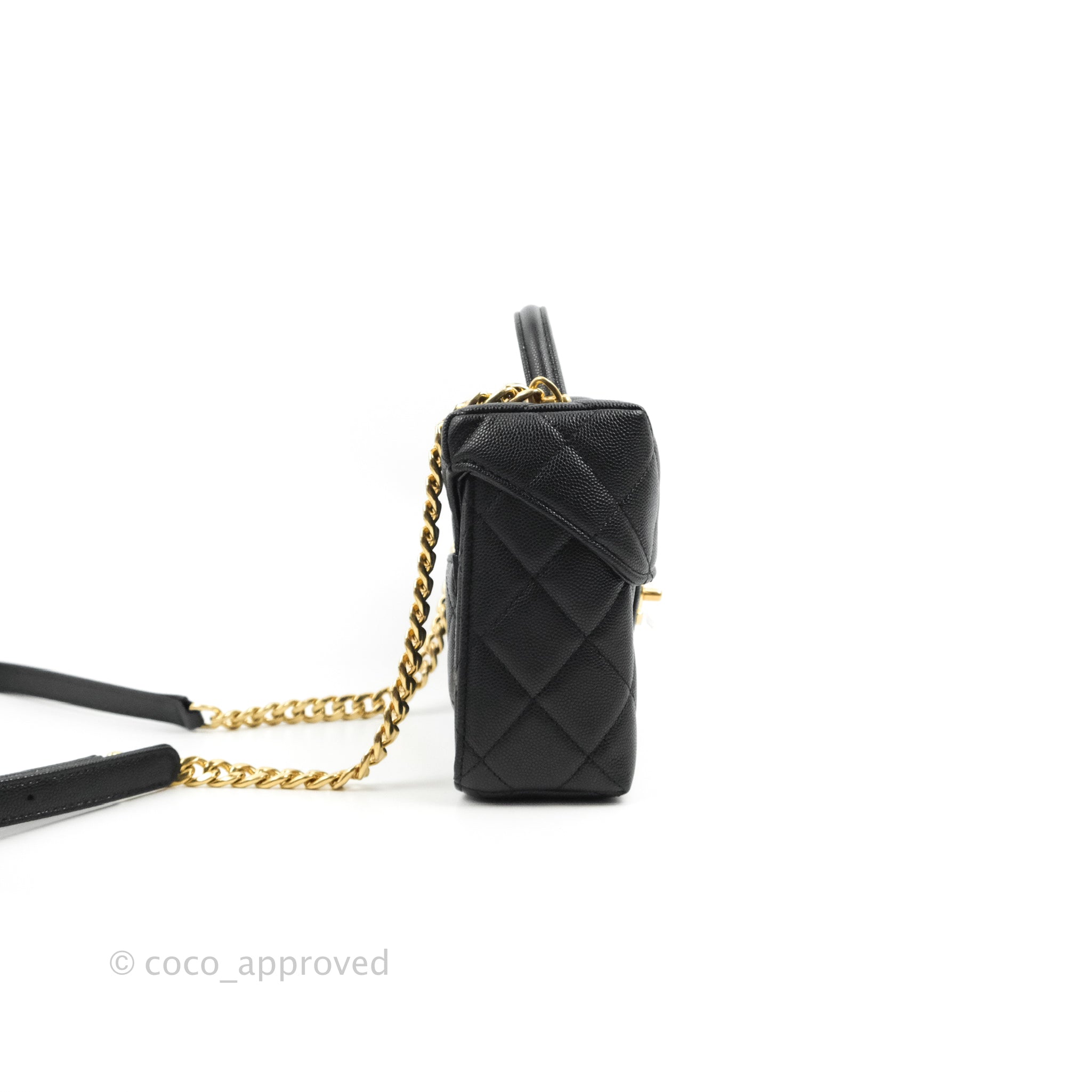 Chanel O Mini Bag Lambskin Imitation Pearls & Gold-Tone Metal Black