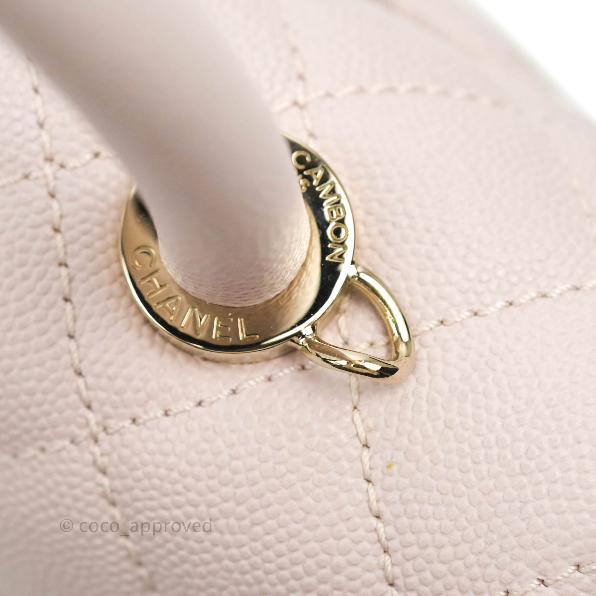 Chanel Mini/Small Coco Handle 20A Lilac Quilted Caviar with light gold  hardware