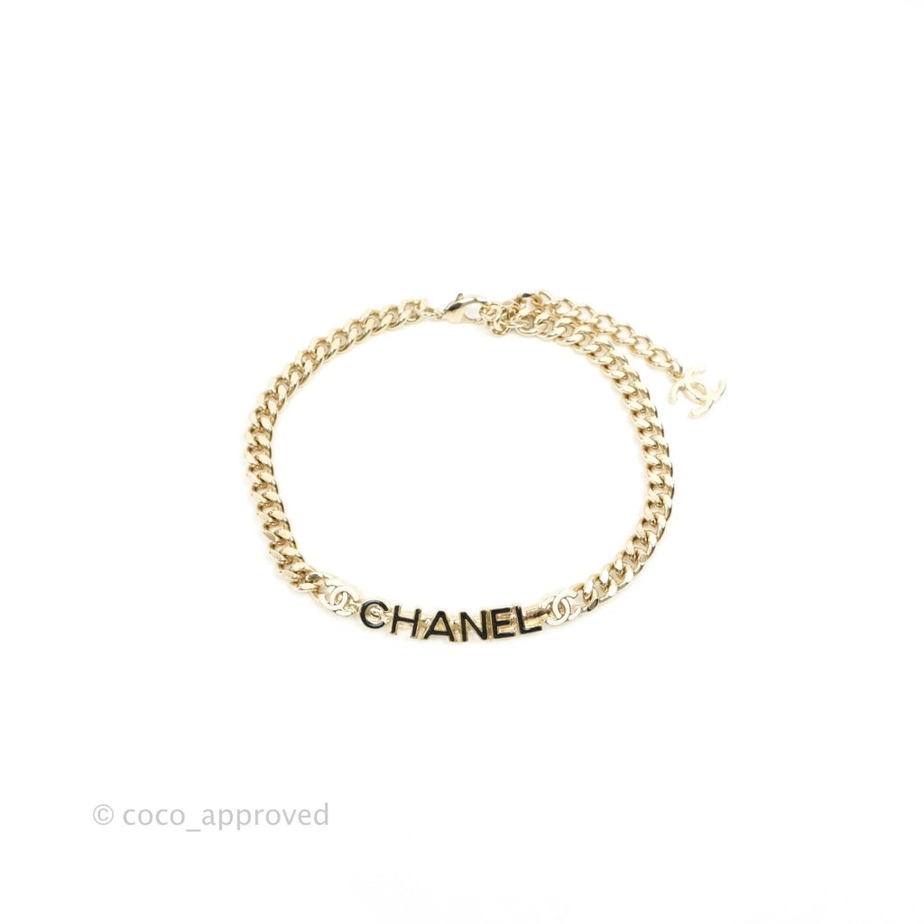 Chanel CC Black Gold Chain Choker