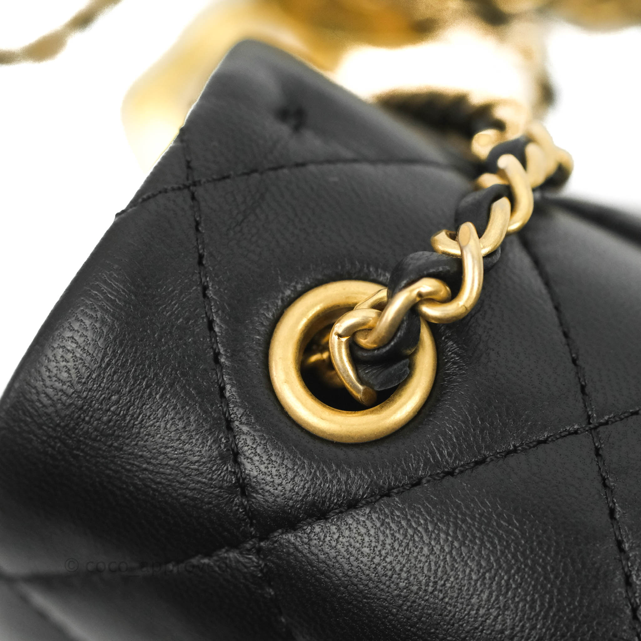 Chanel Mini Flap Bag Coin Charm Soul Chain Navy Caviar Aged Gold Hardw –  Coco Approved Studio