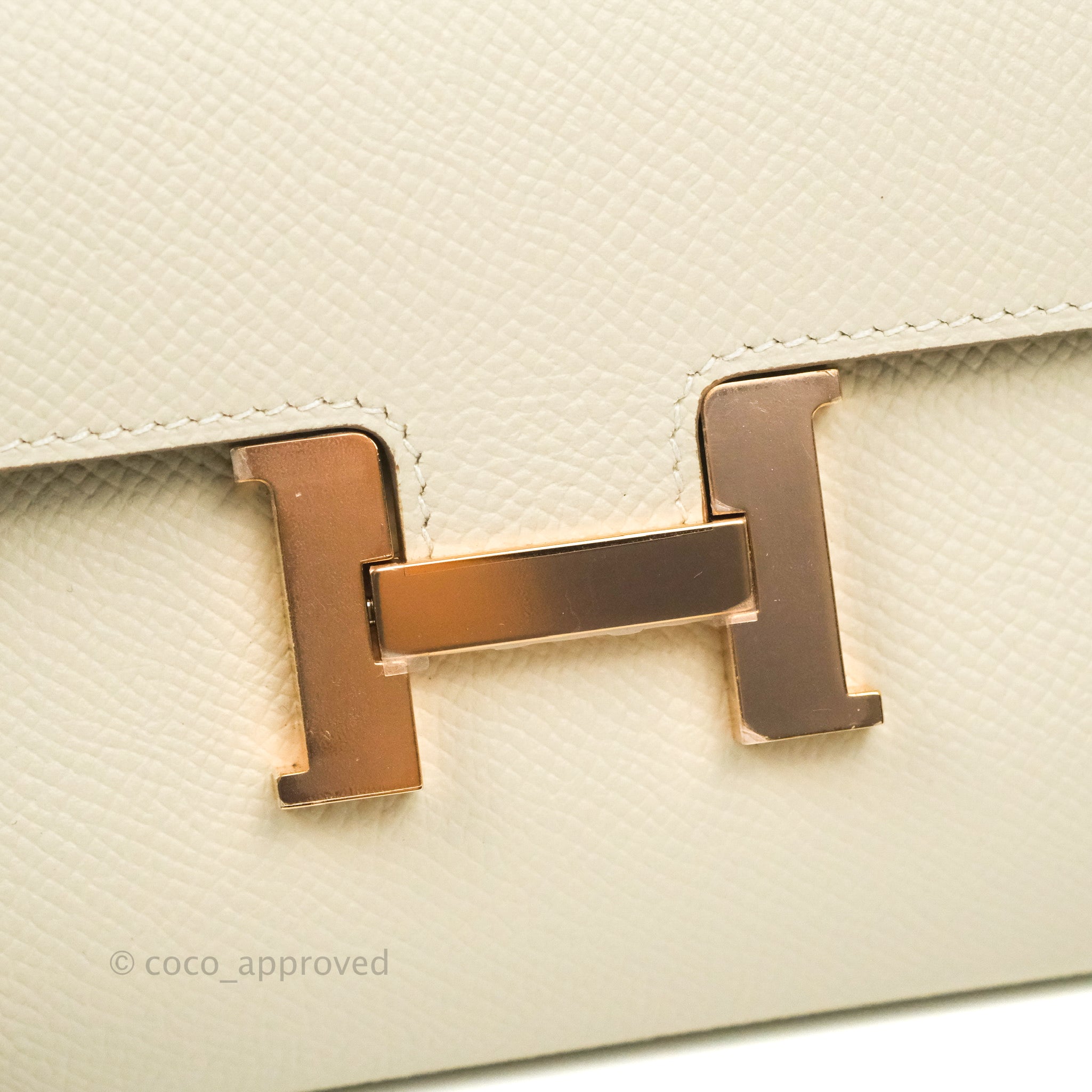 Hermes Constance Bag 18cm Craie Epsom Rose Gold Hardware