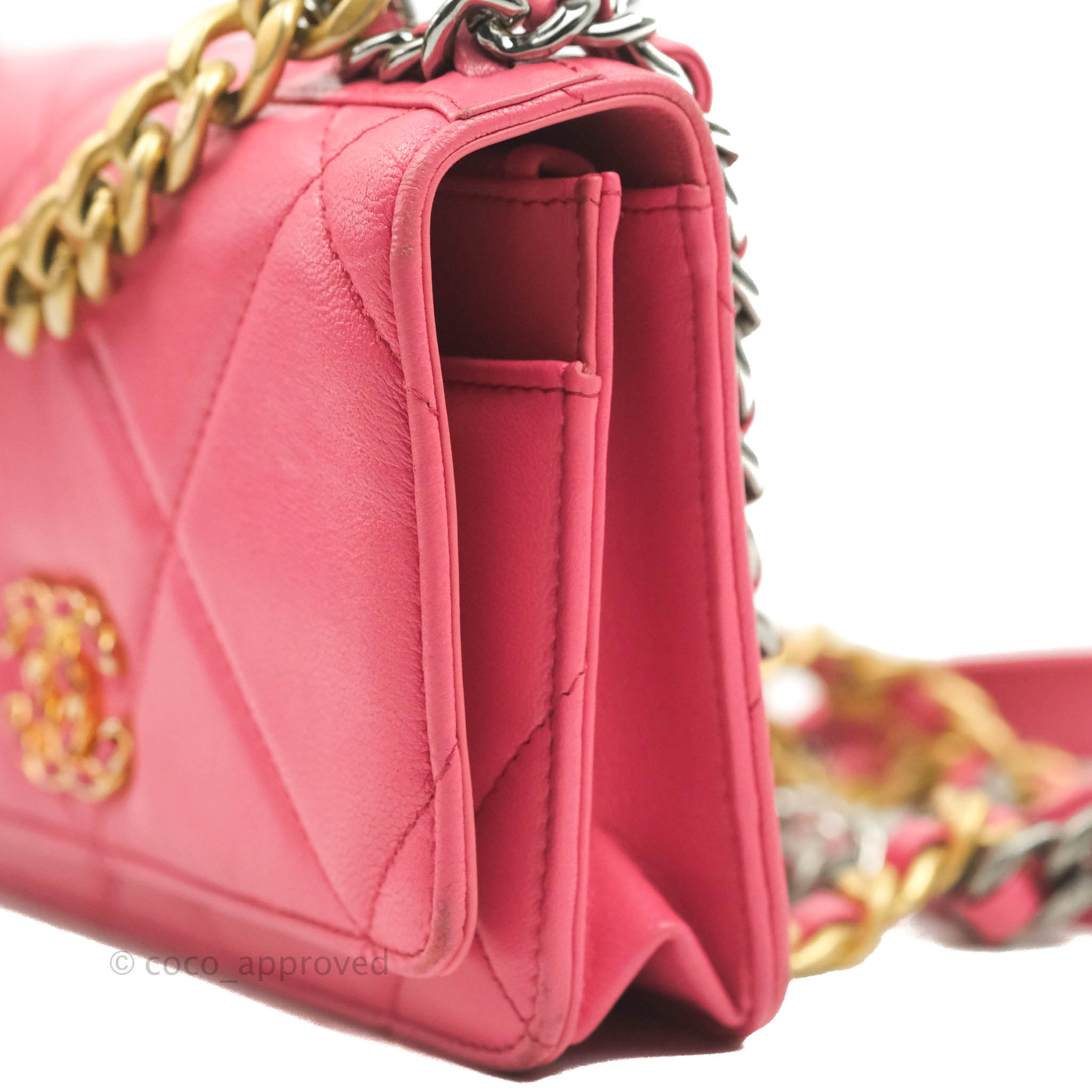 Chanel 19 Wallet on Chain WOC Pink Mixed Hardware – Coco Approved