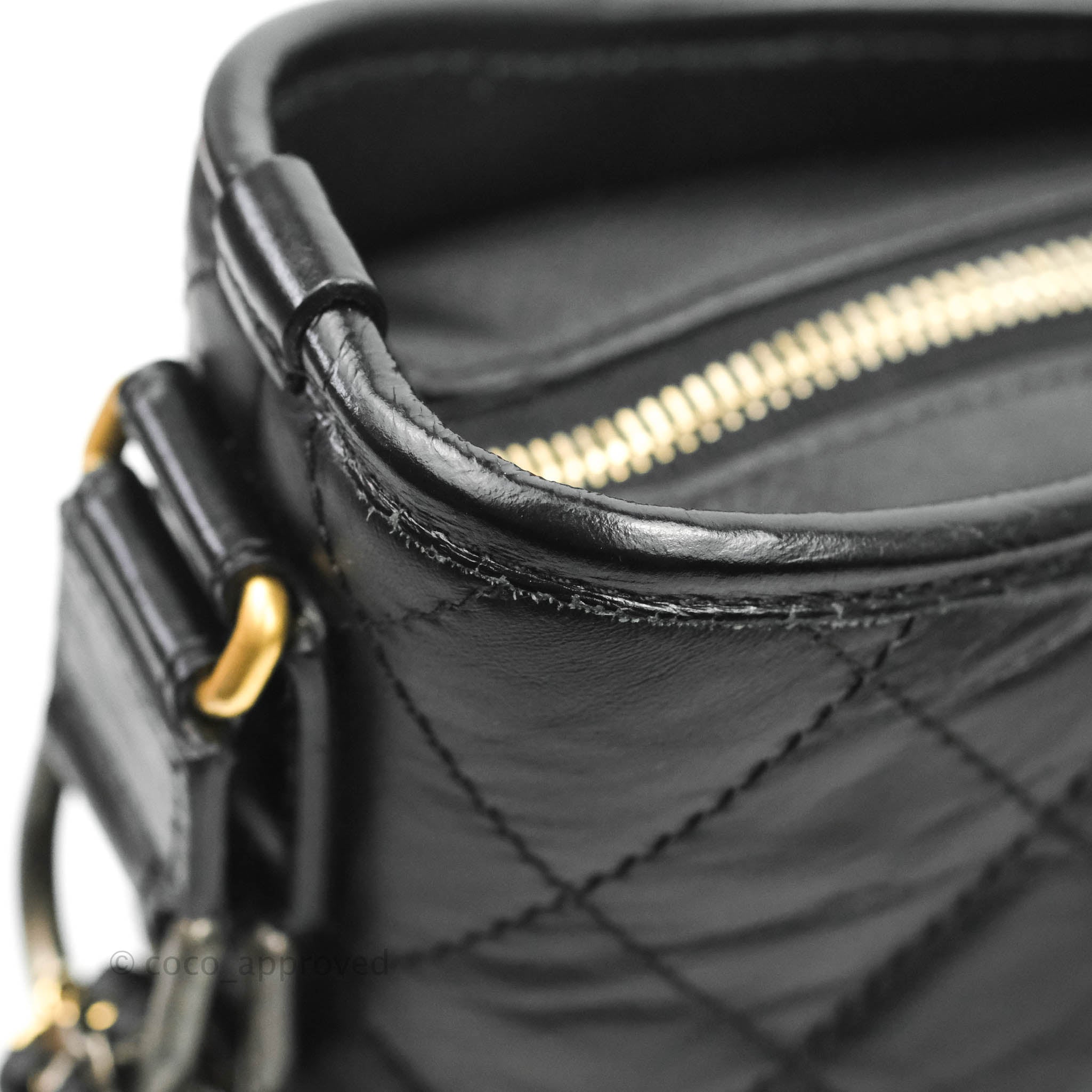 Chanel Quilted Medium Gabrielle Hobo Black Aged Calfskin Mixed Hardwar –  Coco Approved Studio