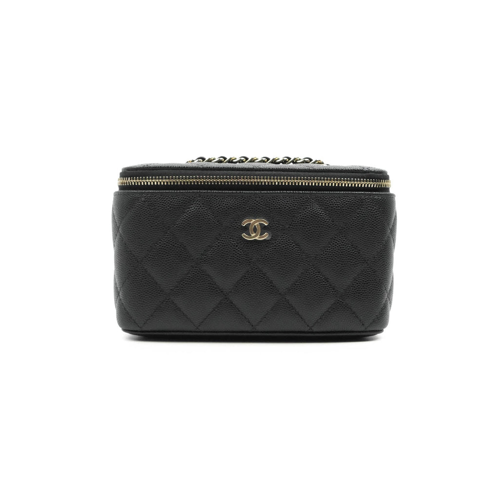 Chanel Vanity with Classic Chain Black Caviar Gold Hardware