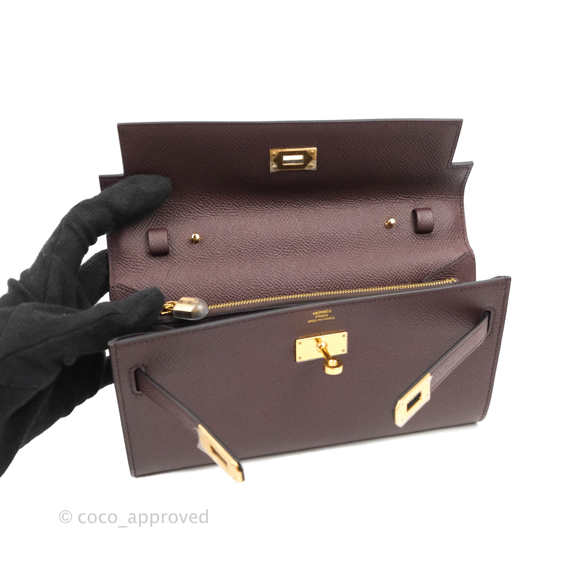 Hermès Kelly To Go Wallet Rouge H/ Brick Epsom Gold Hardware