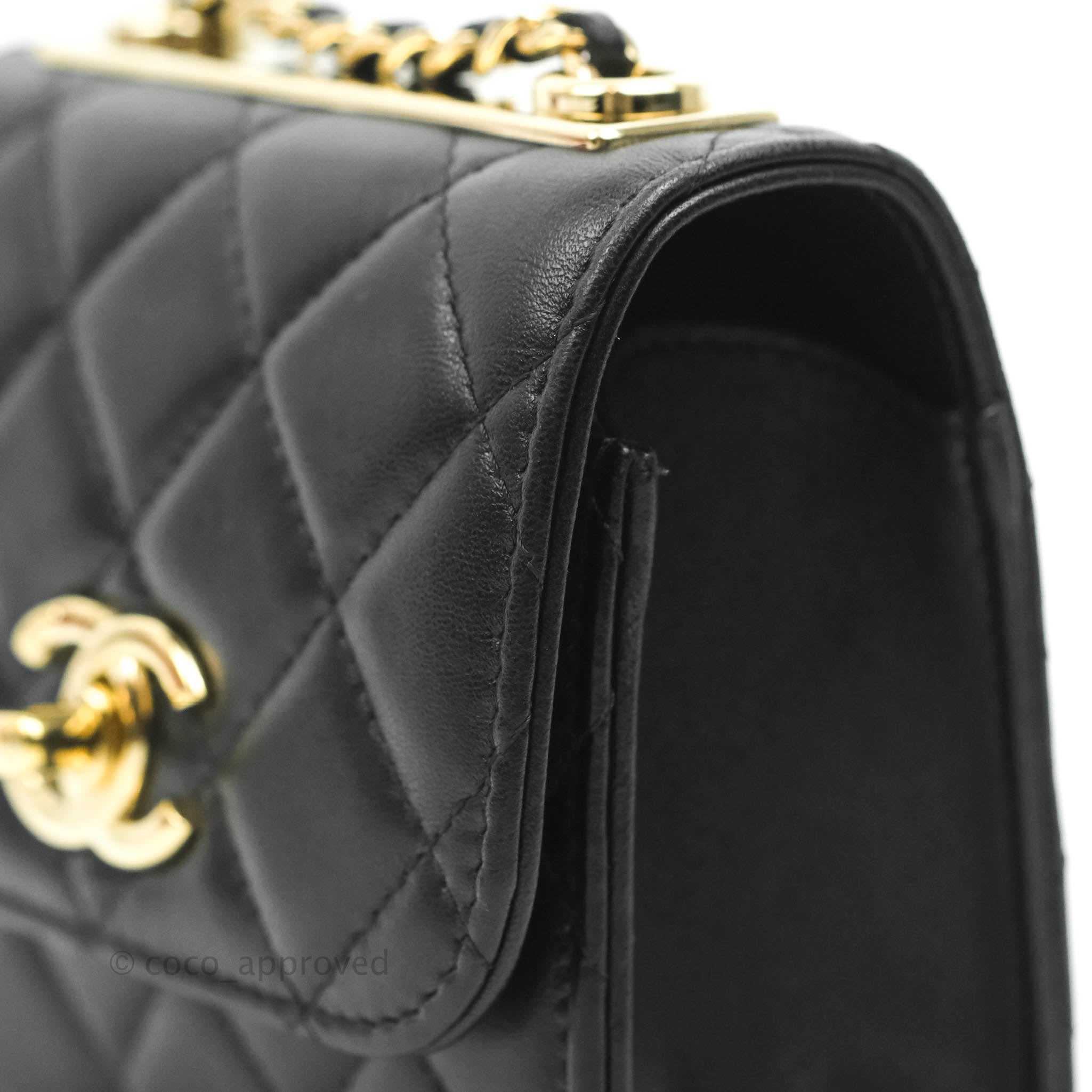 Chanel Mini Quilted Trendy CC Clutch With Chain Black Lambskin Gold Ha – Coco  Approved Studio
