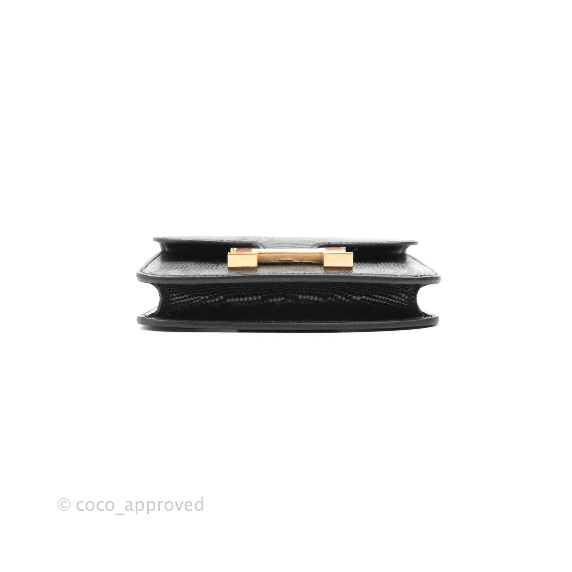 Hermes Constance Slim Wallet Belt Bag Sapphire Lizard Gold Hardware in 2023