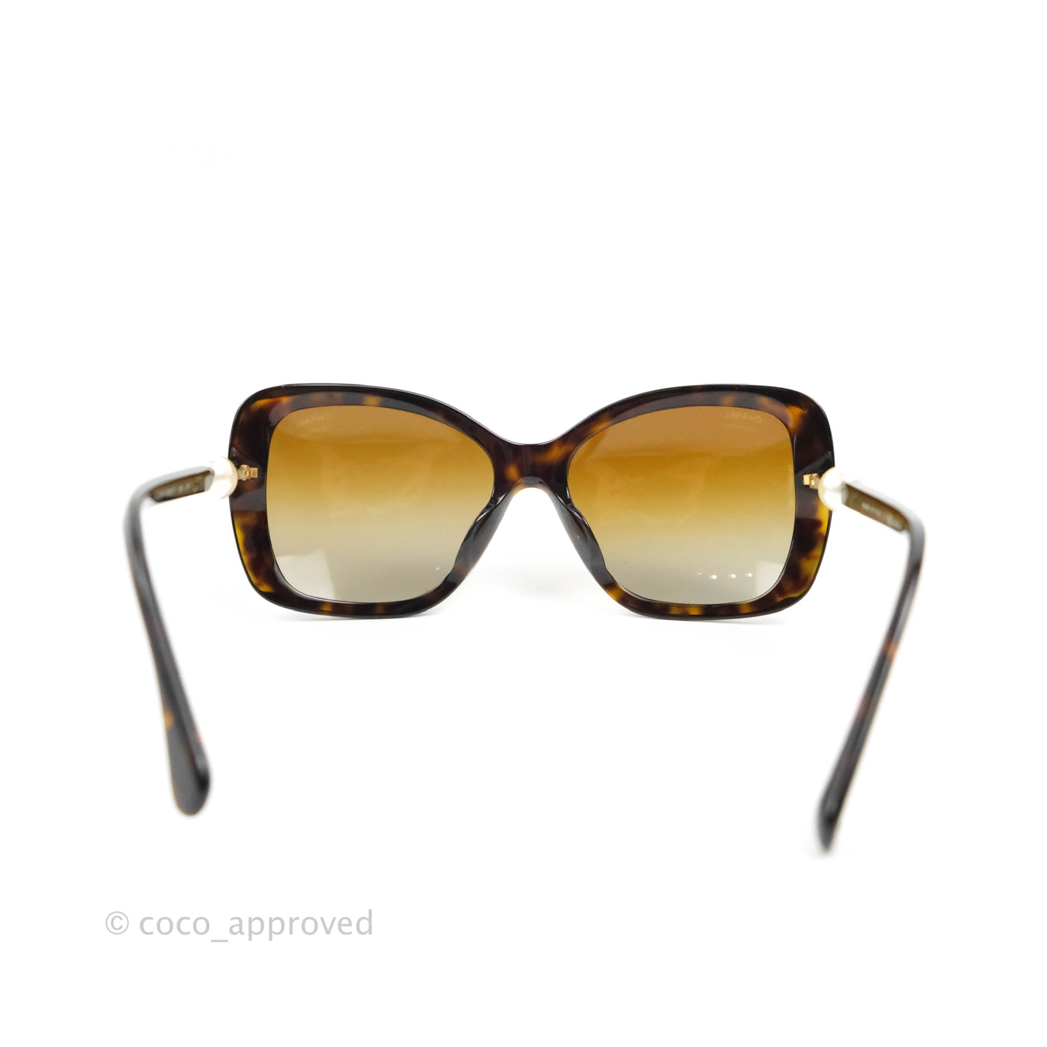 Chanel Tortoise Shell Oversized Frame Pearl CC Sunglasses – Coco Approved  Studio