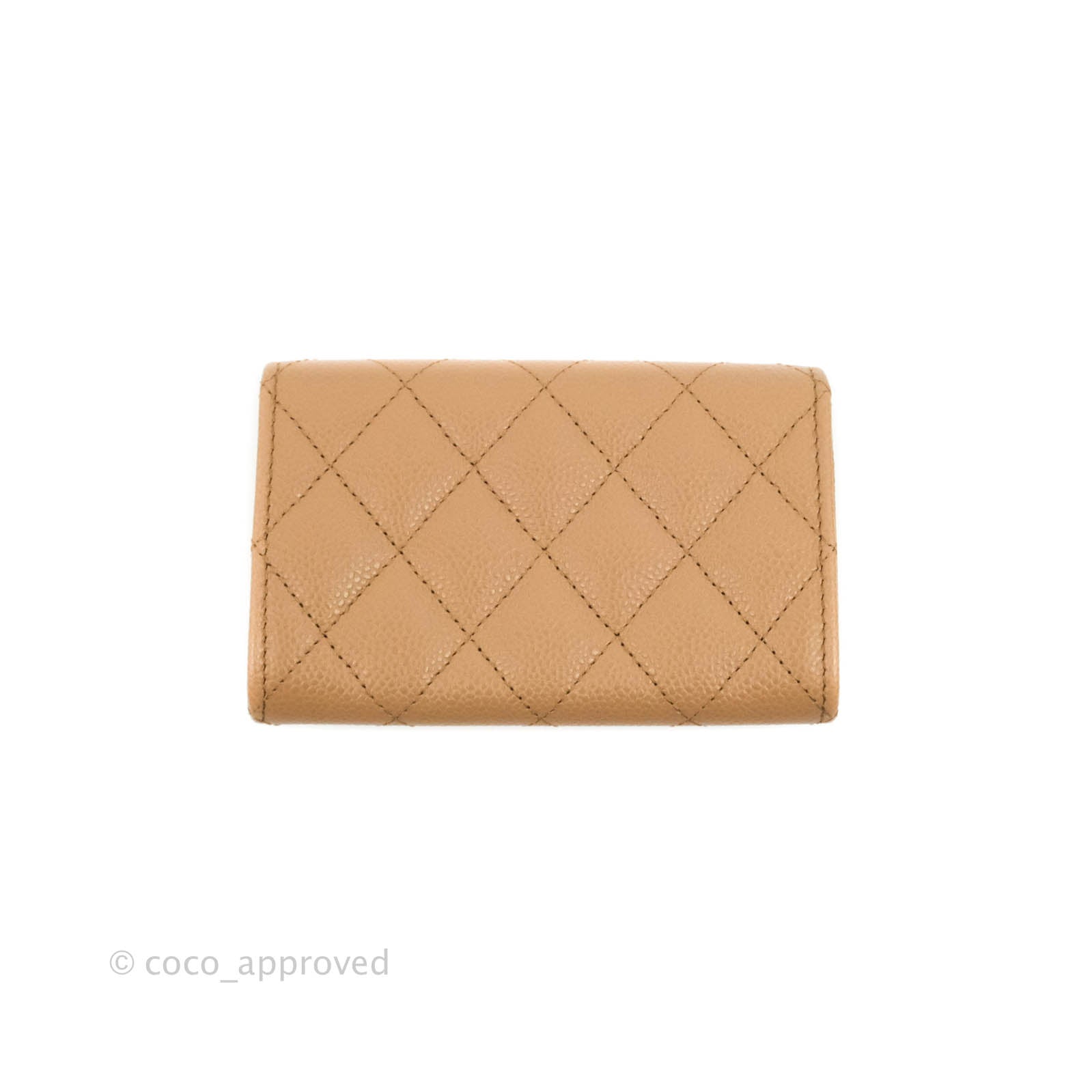 Chanel Quilted Flap Card Holder Dark Beige Caviar Gold Hardware – Coco  Approved Studio
