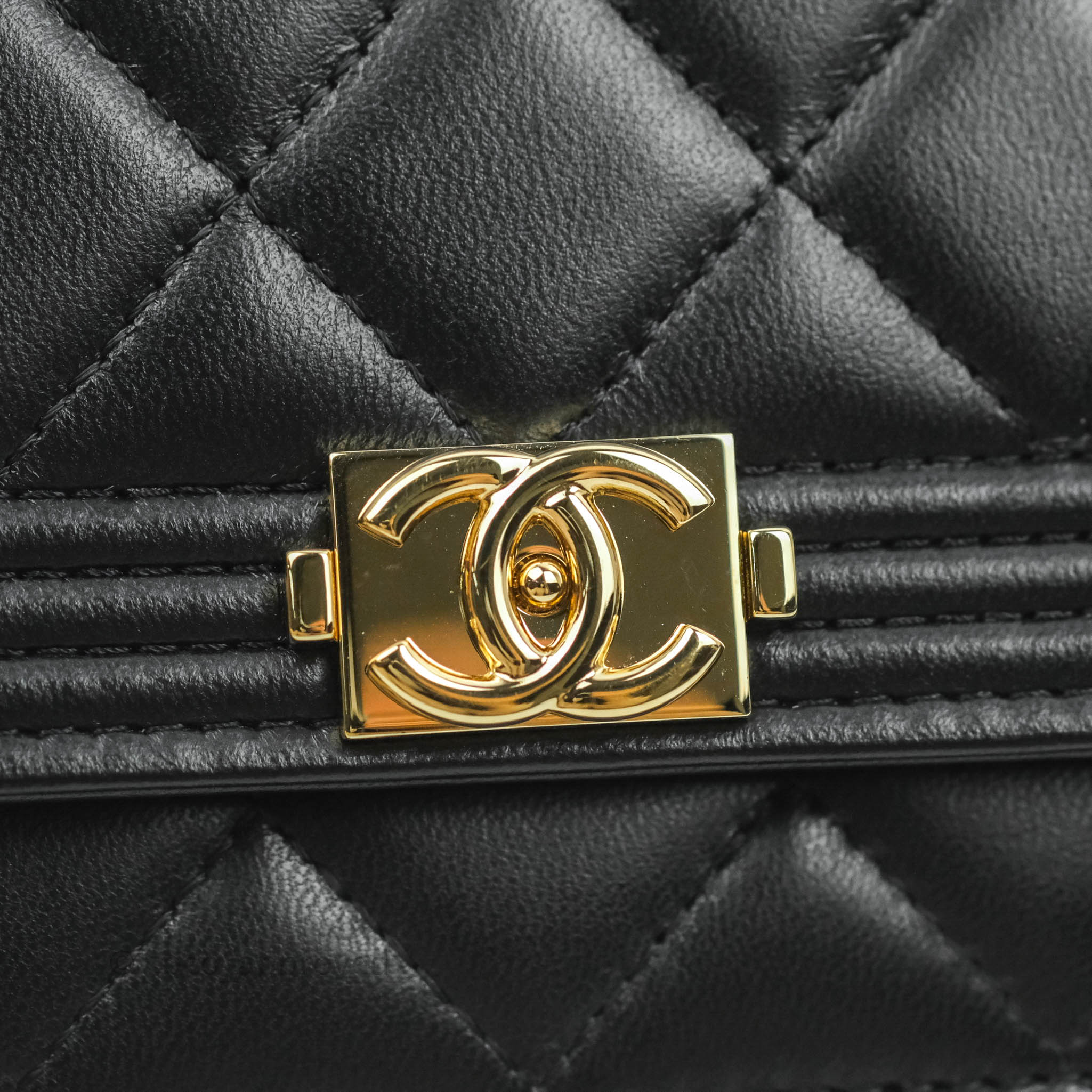 CHANEL Boy Wallet on Chain in Grey Caviar with Gold Hardware WOC 💕
