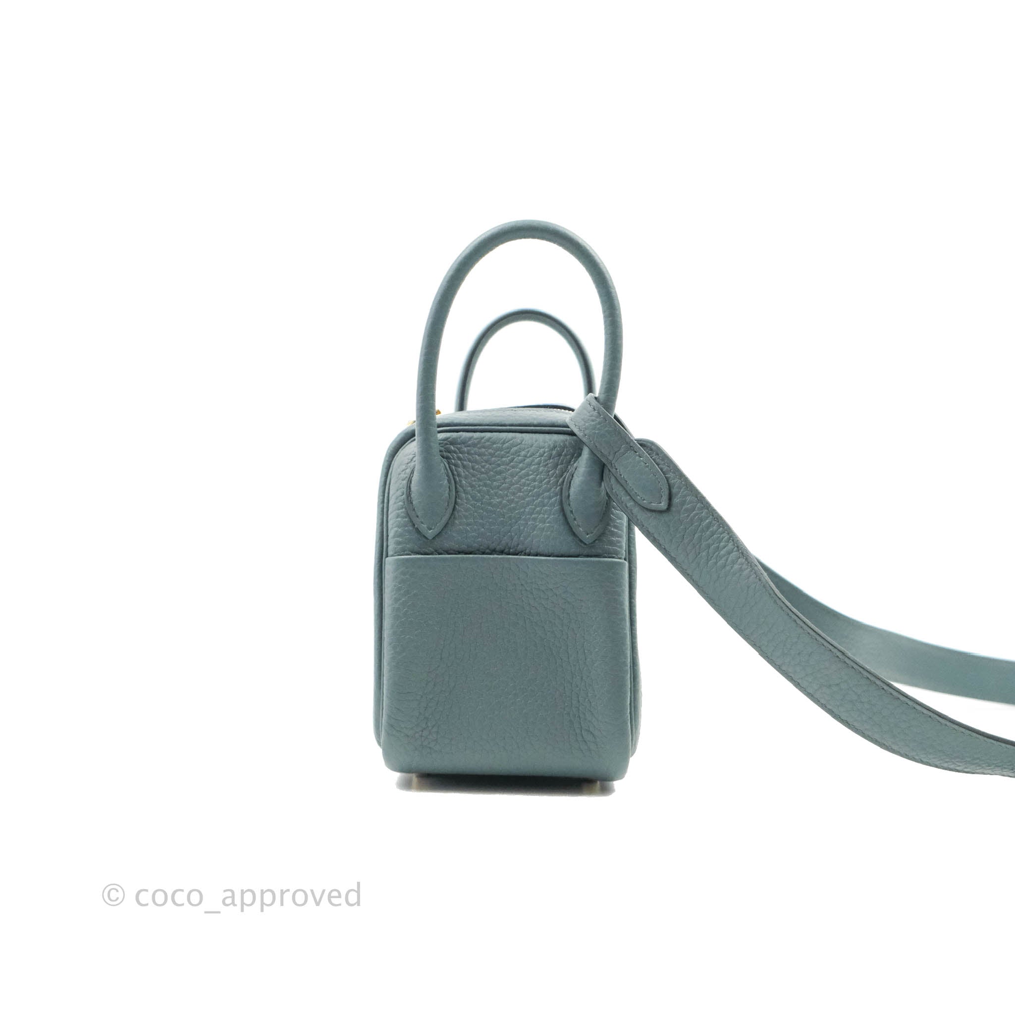 Hermès 20cm Blue Pale Clemence Leather Lindy Bag with Palladium, Lot  #58011