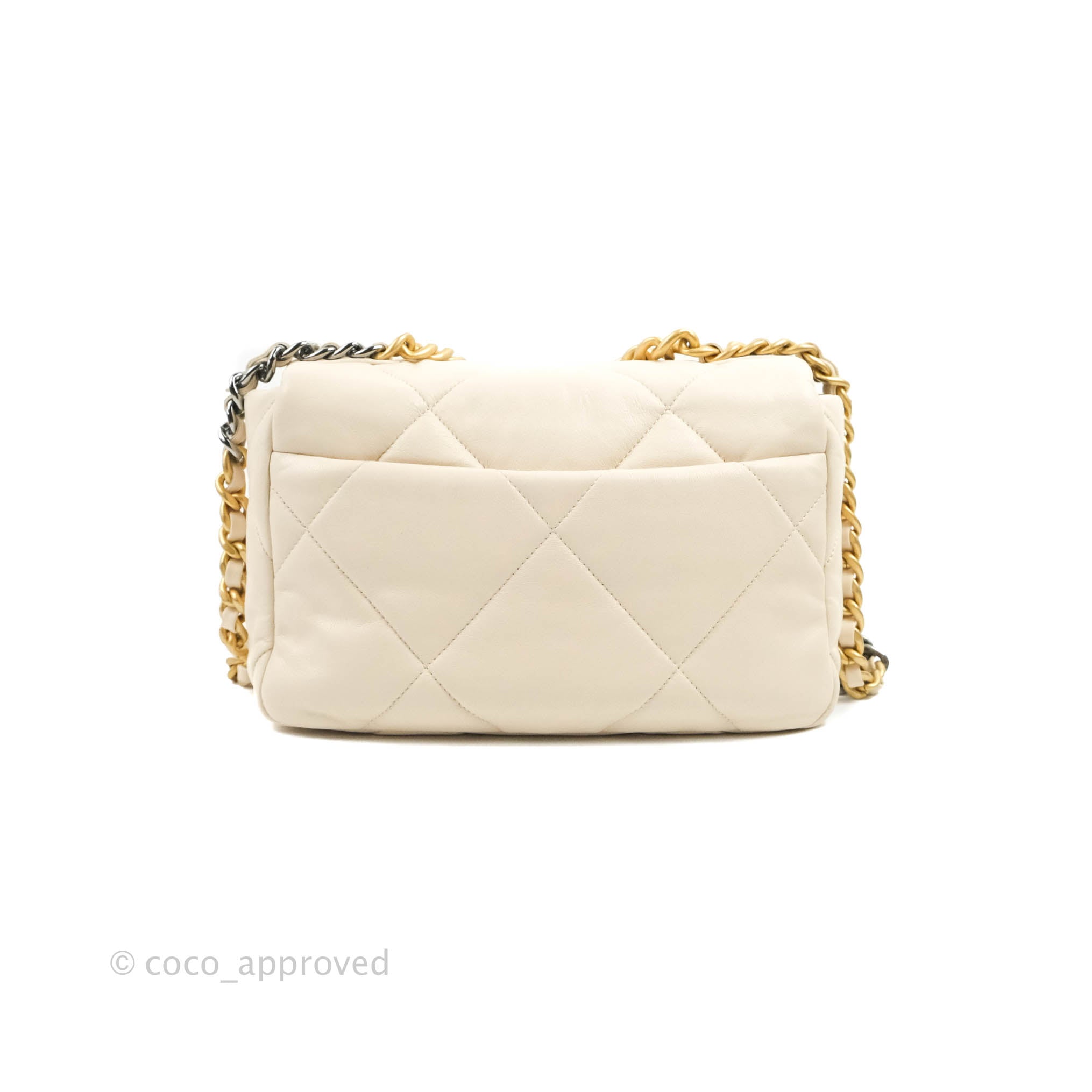 Chanel 19 Small Pouch Beige Lambskin Gold Hardware – Coco Approved Studio