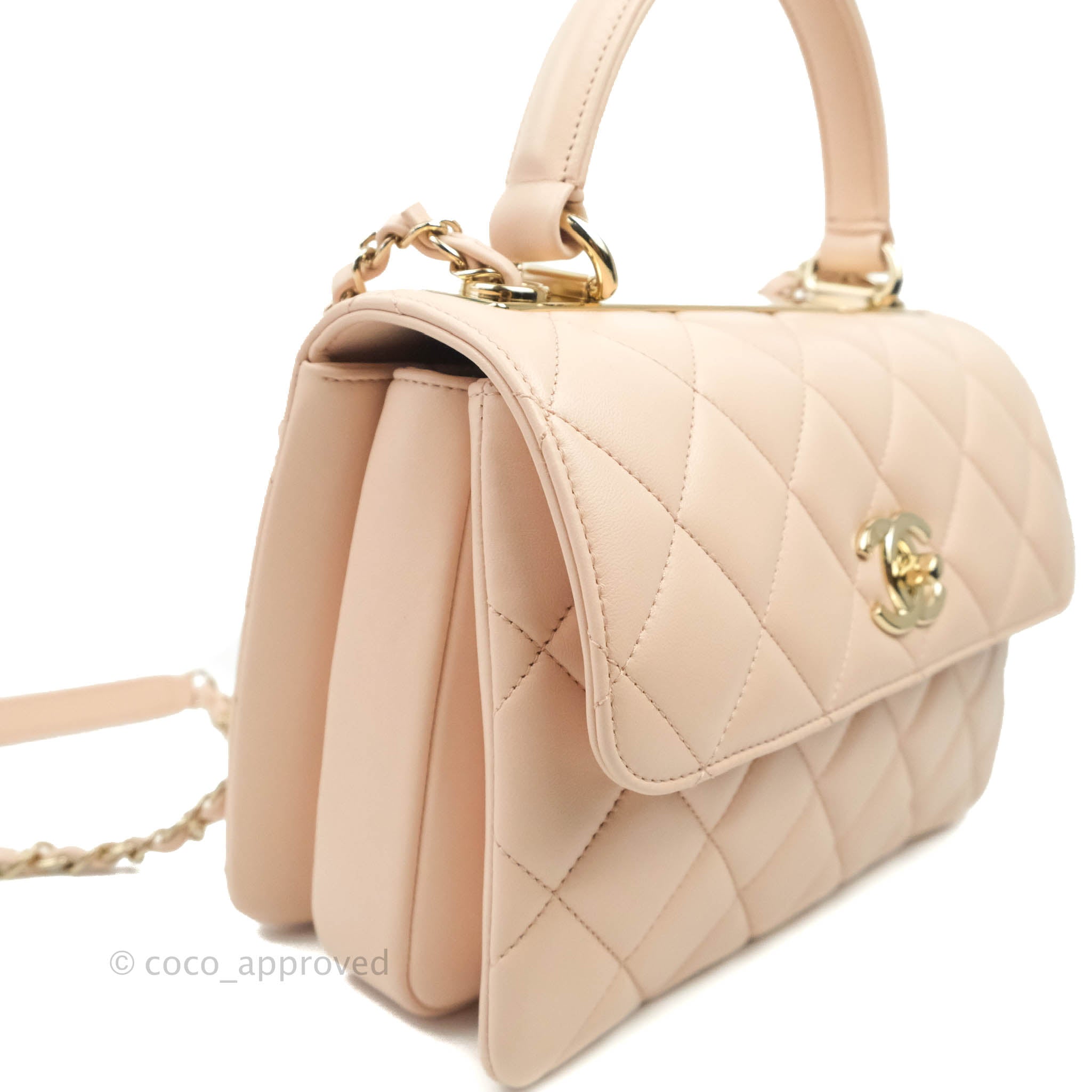 Chanel Trendy CC Small Light Beige Pink Lambskin Gold Hardware