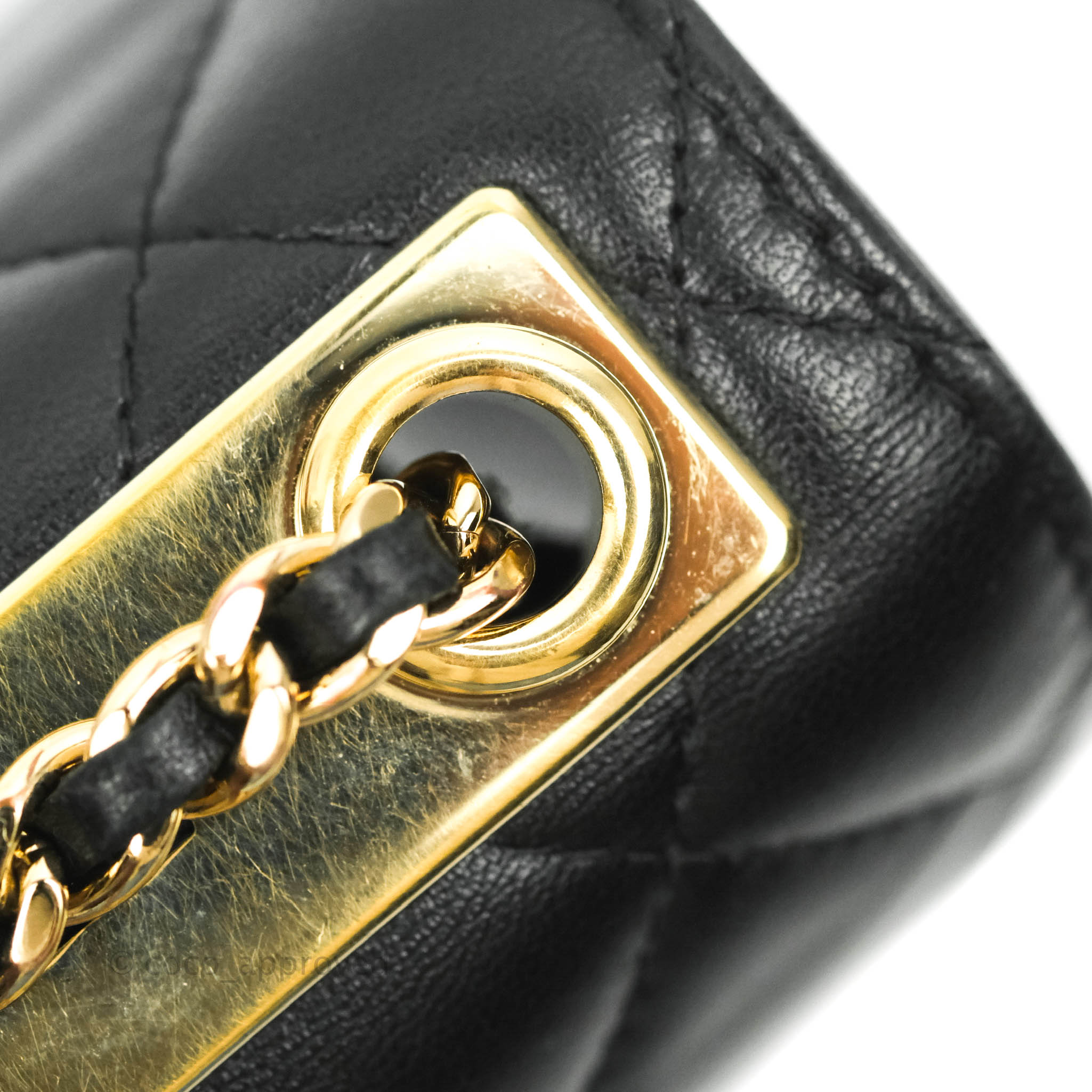 CHANEL Calfskin Quilted Mini Coco Mail Clutch with Chain Black 850097