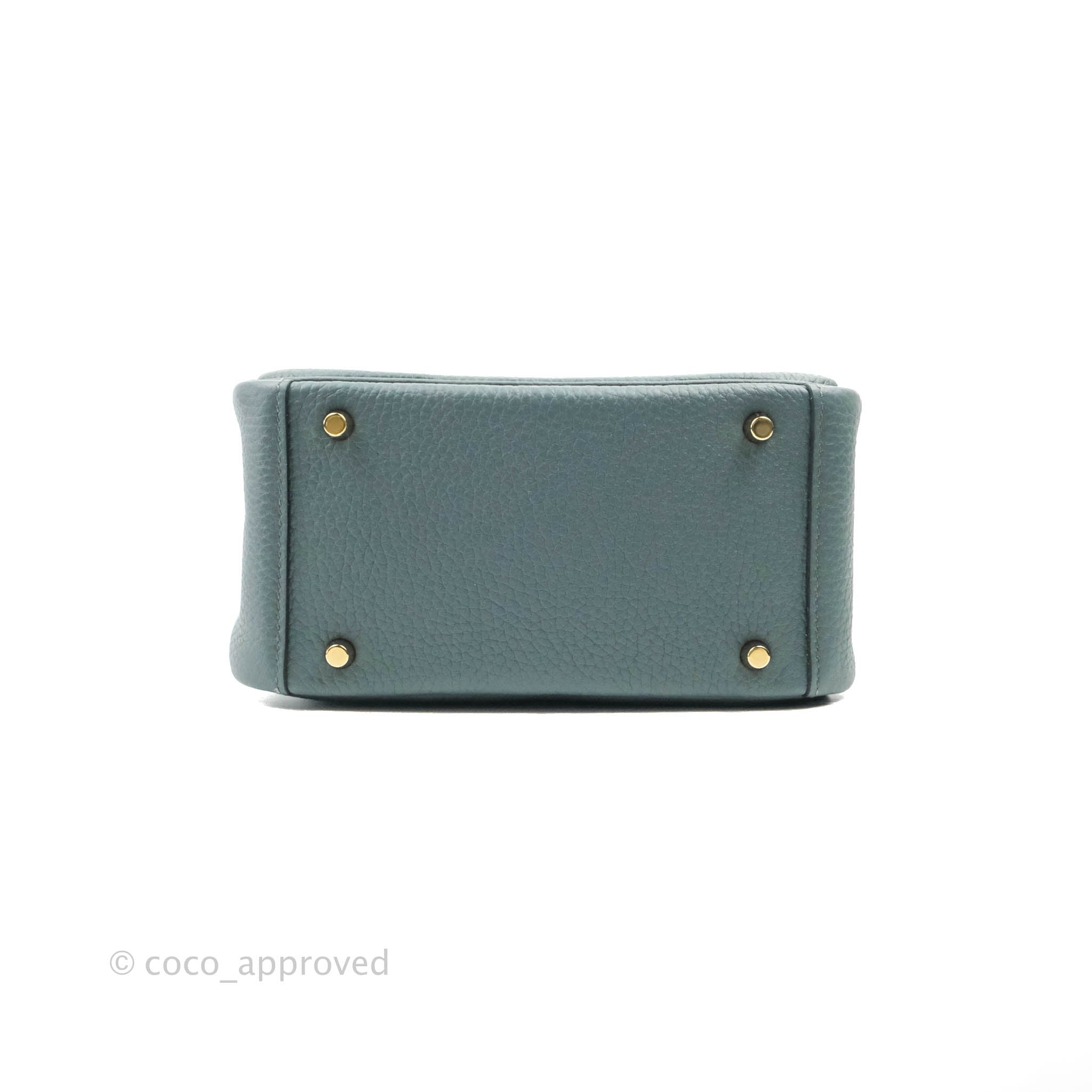 Hermes Vert Bosphore W0 Blue Green Clemence Mini Lindy Handbag Bag – MAISON  de LUXE