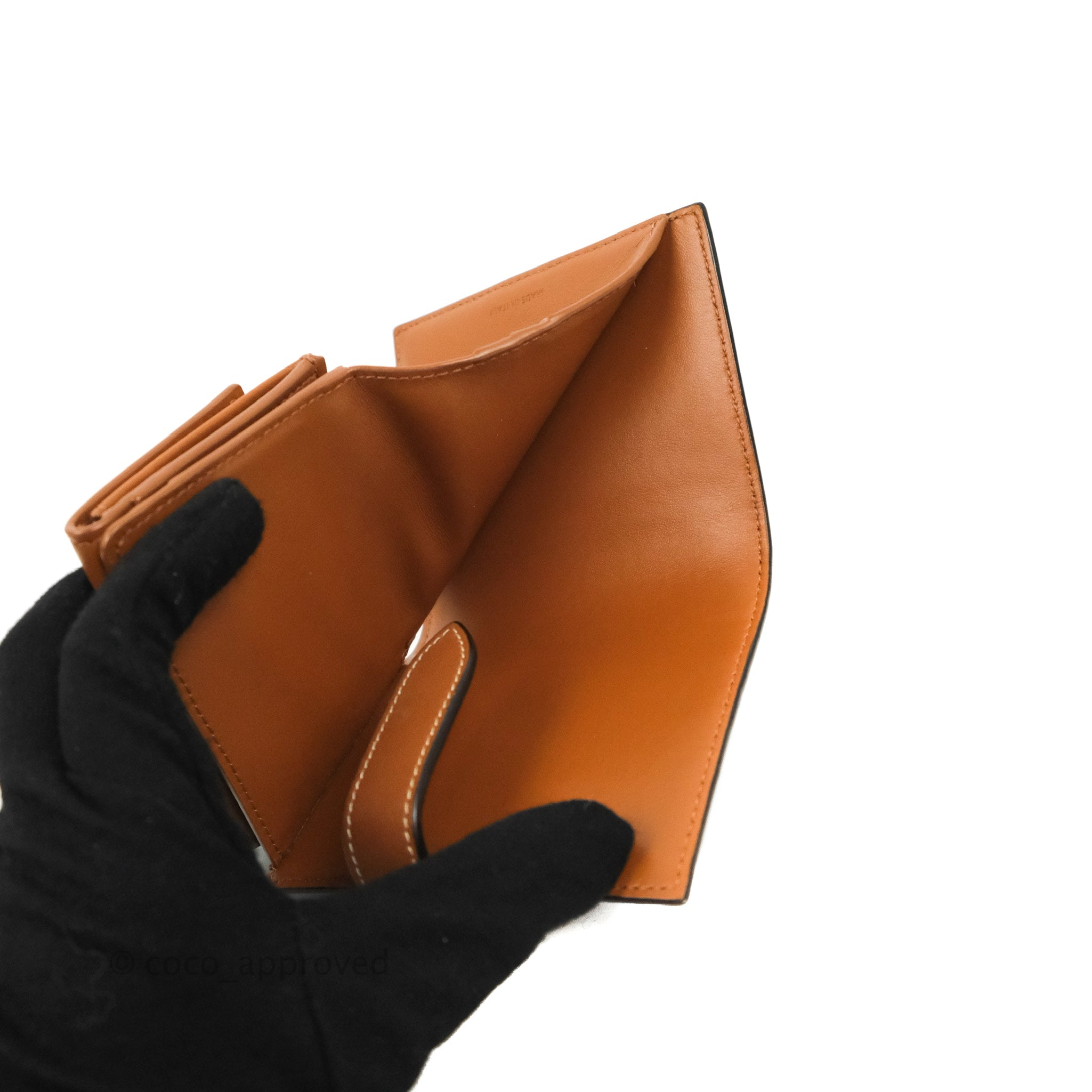 FLAP ORIGAMI WALLET IN TRIOMPHE CANVAS AND LAMBSKIN - TAN